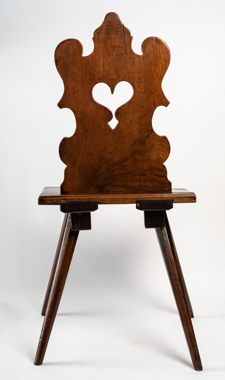 Carved Walnut Chair, 19th Century For Sale at 1stDibs