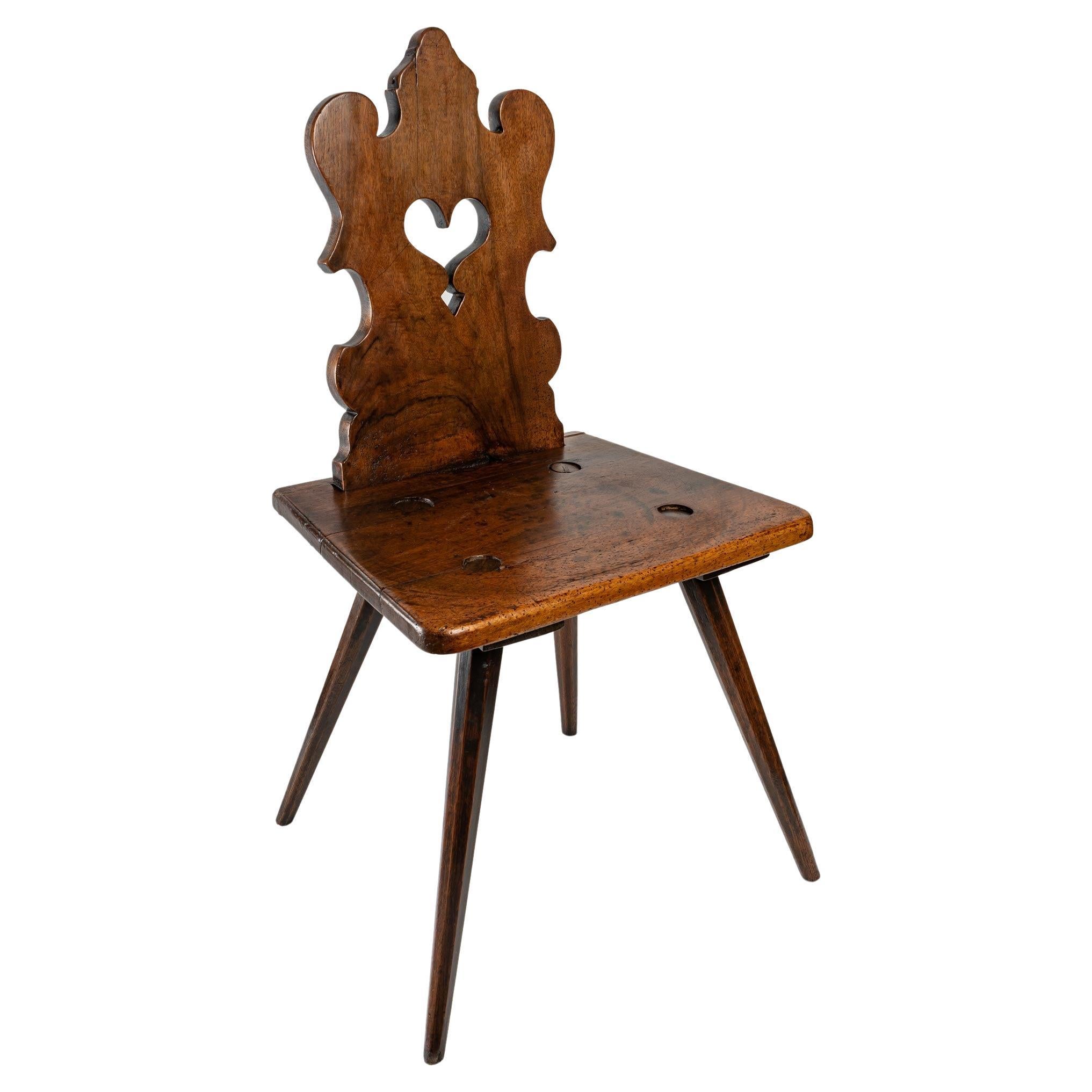 Carved Walnut Chair, 19th Century