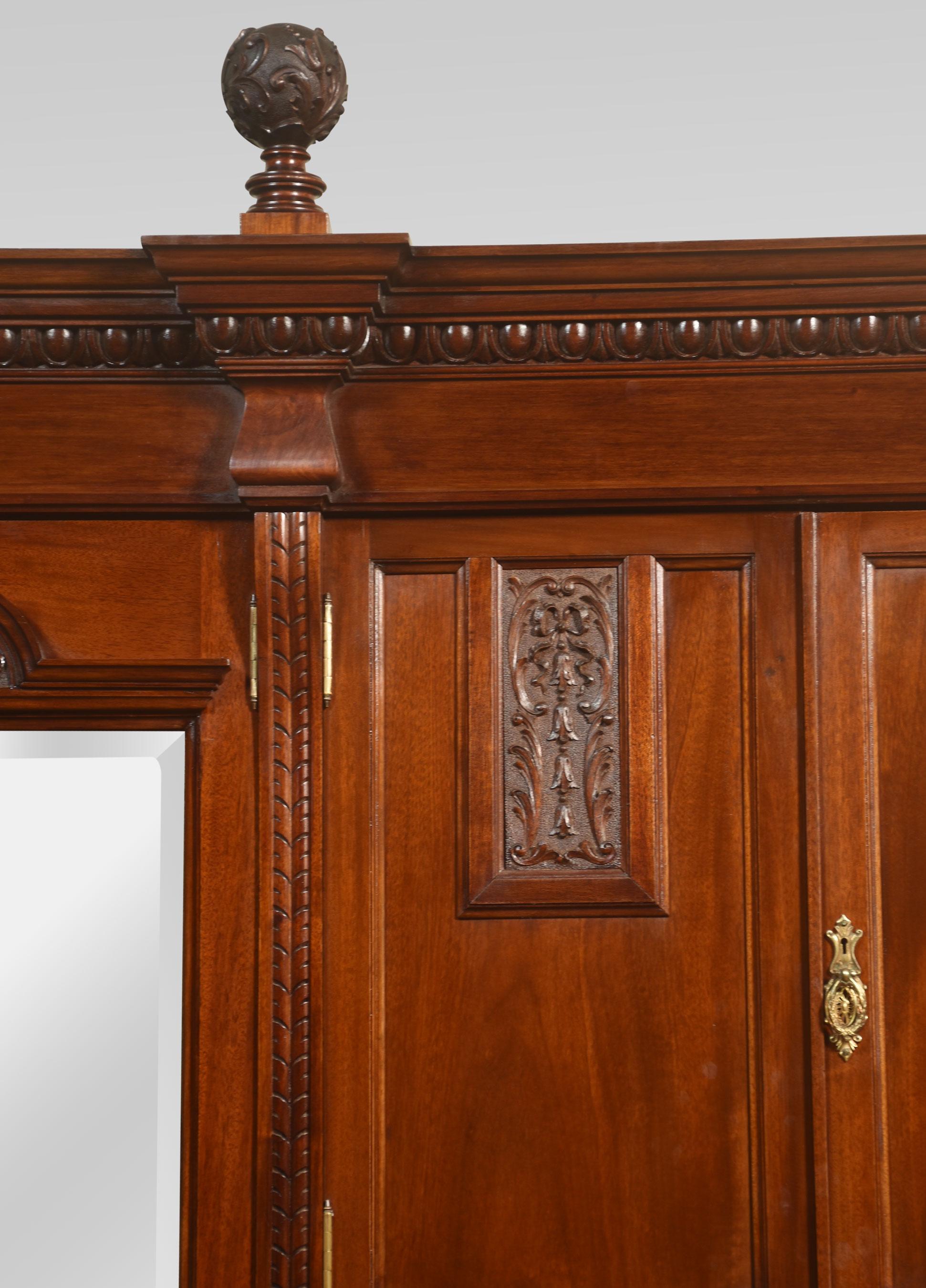 Wood Carved Walnut Compactum Wardrobe For Sale