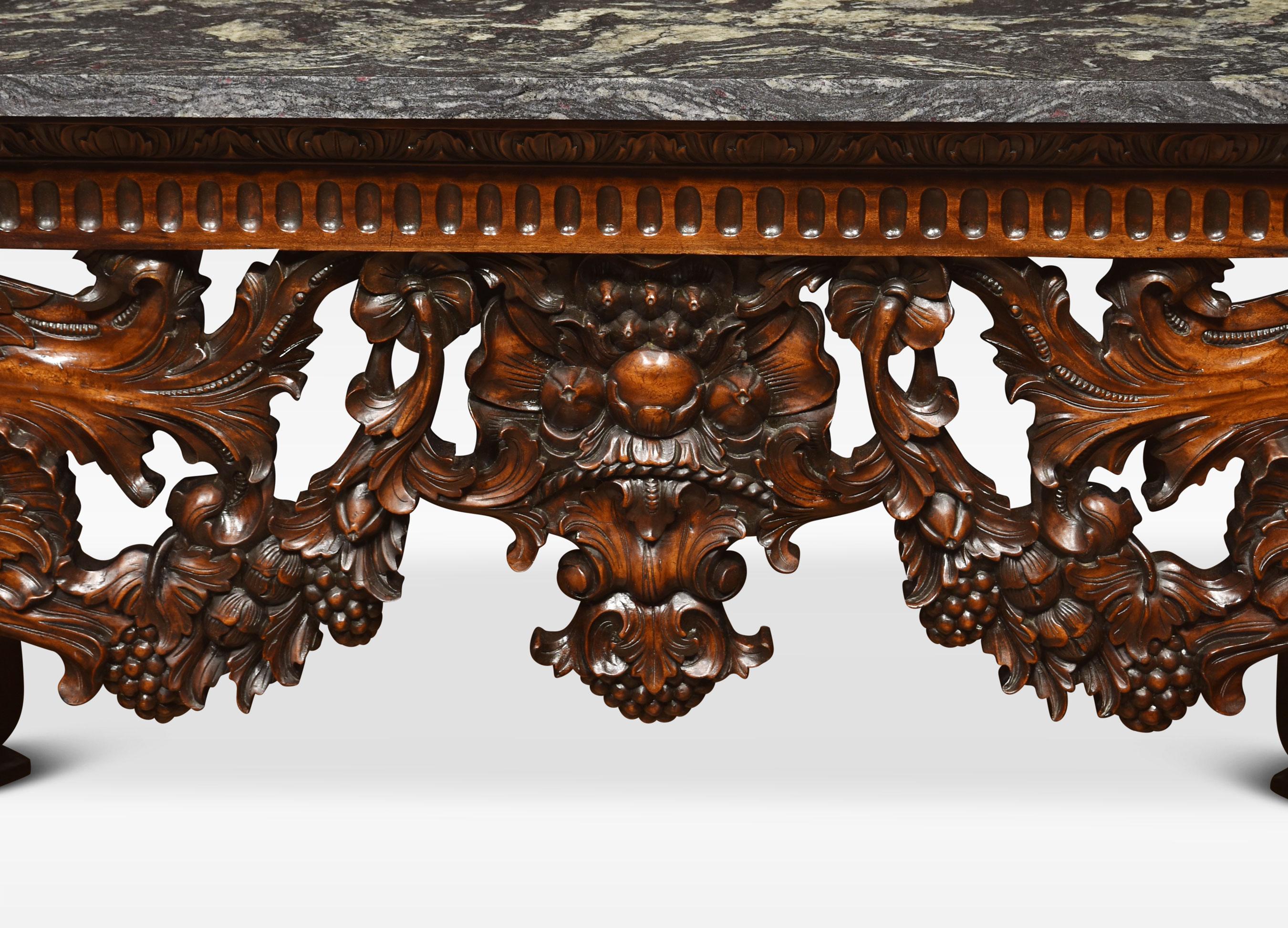Carved Walnut Console Table 5