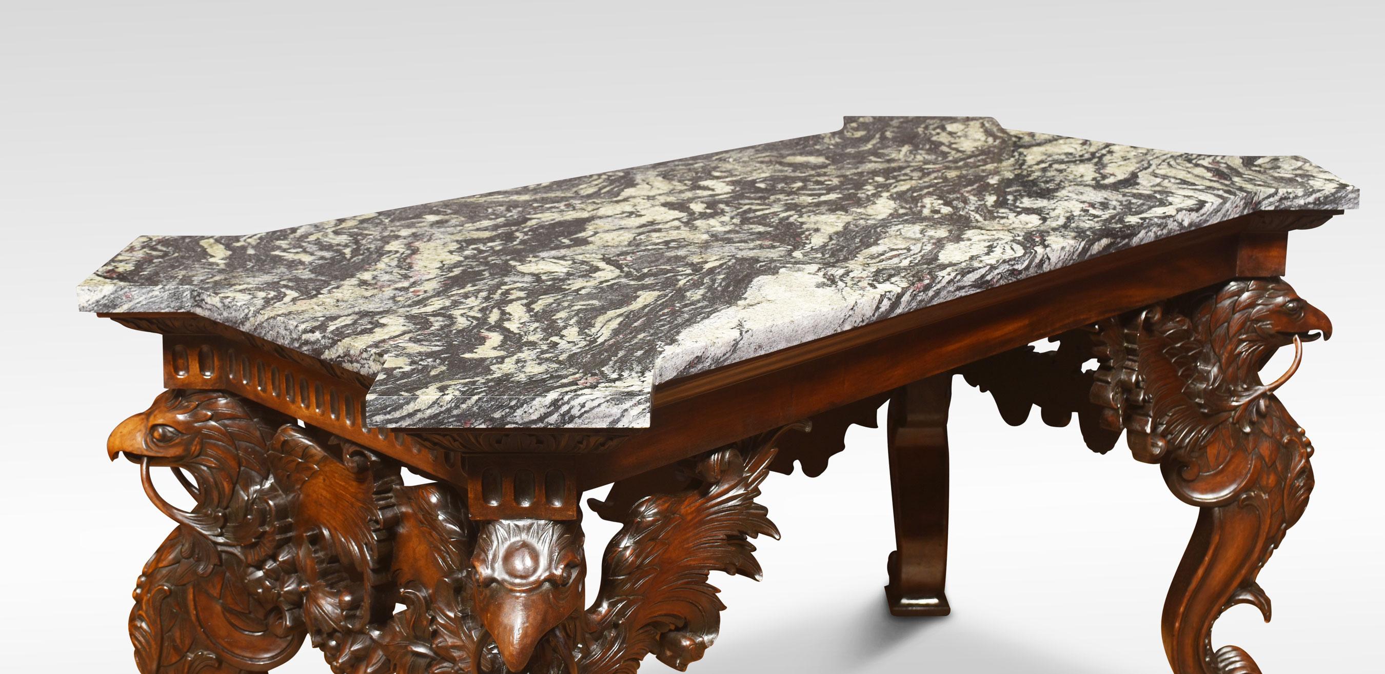 Carved Walnut Console Table 8