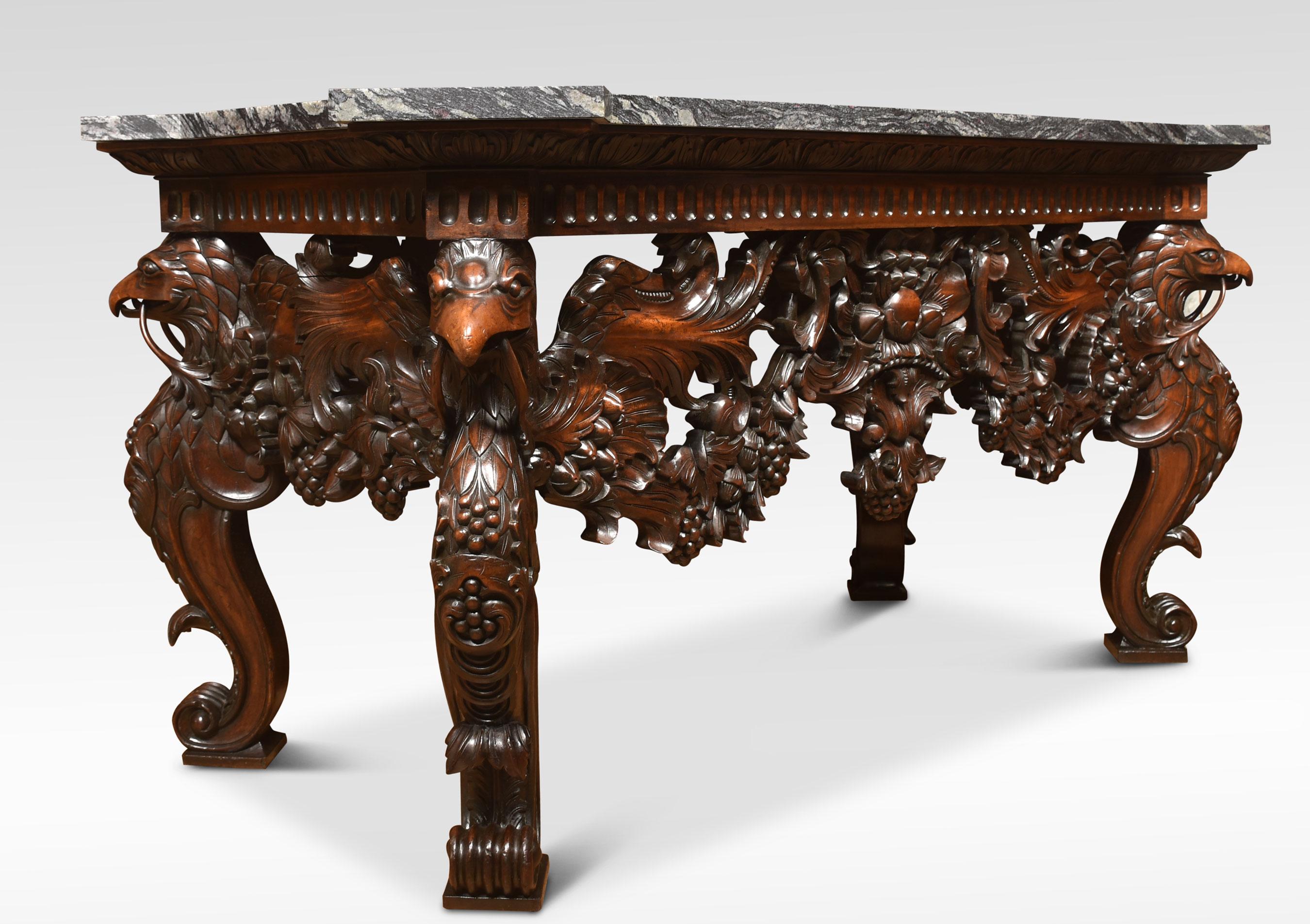 Carved Walnut Console Table 1