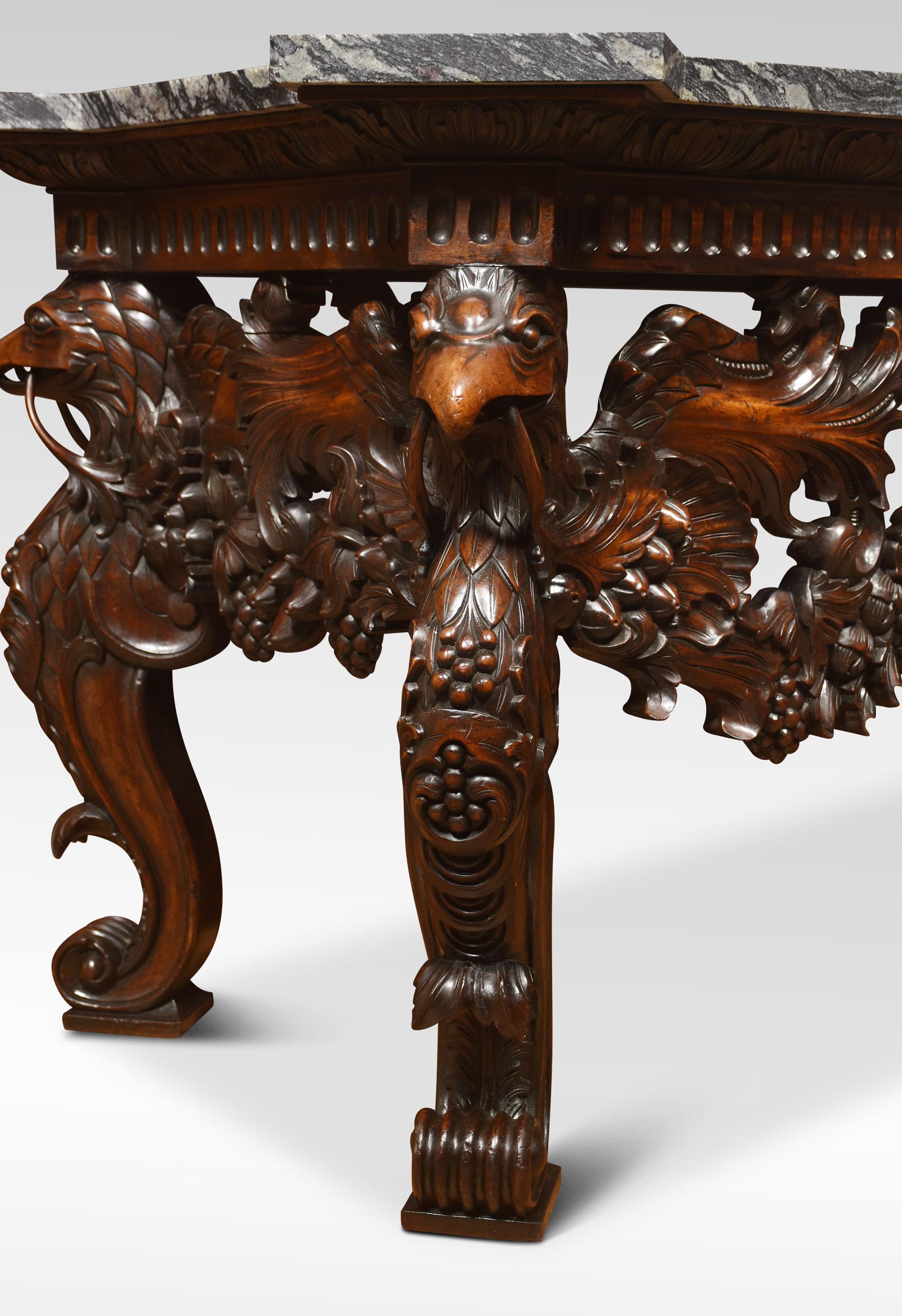 Carved Walnut Console Table 3