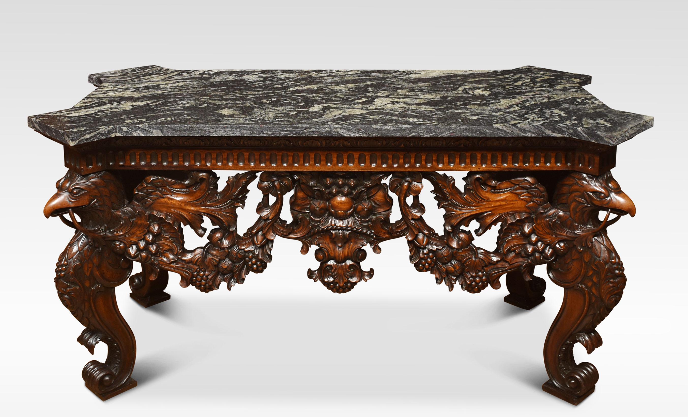 Carved Walnut Console Table 4