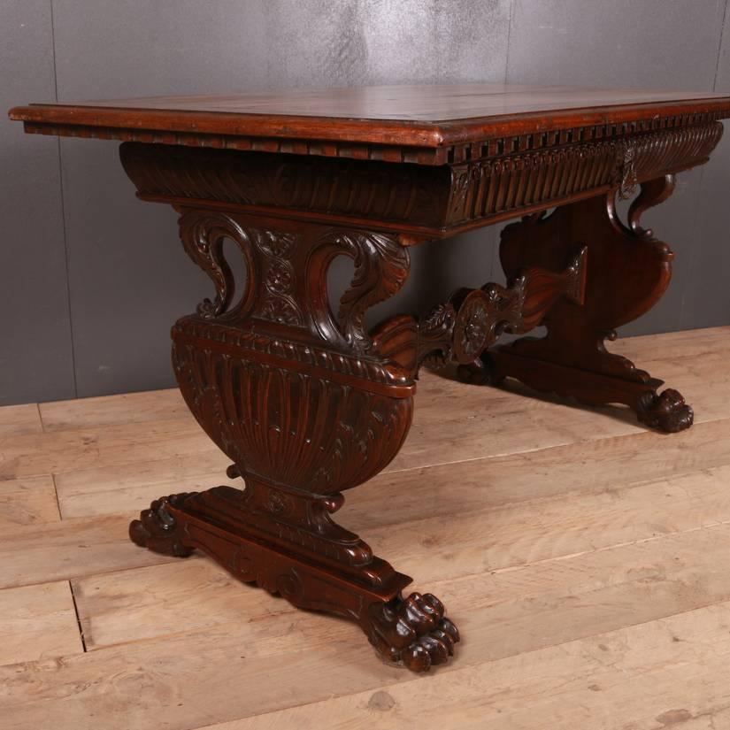 18th Century and Earlier Carved Walnut Desk or Centre Table