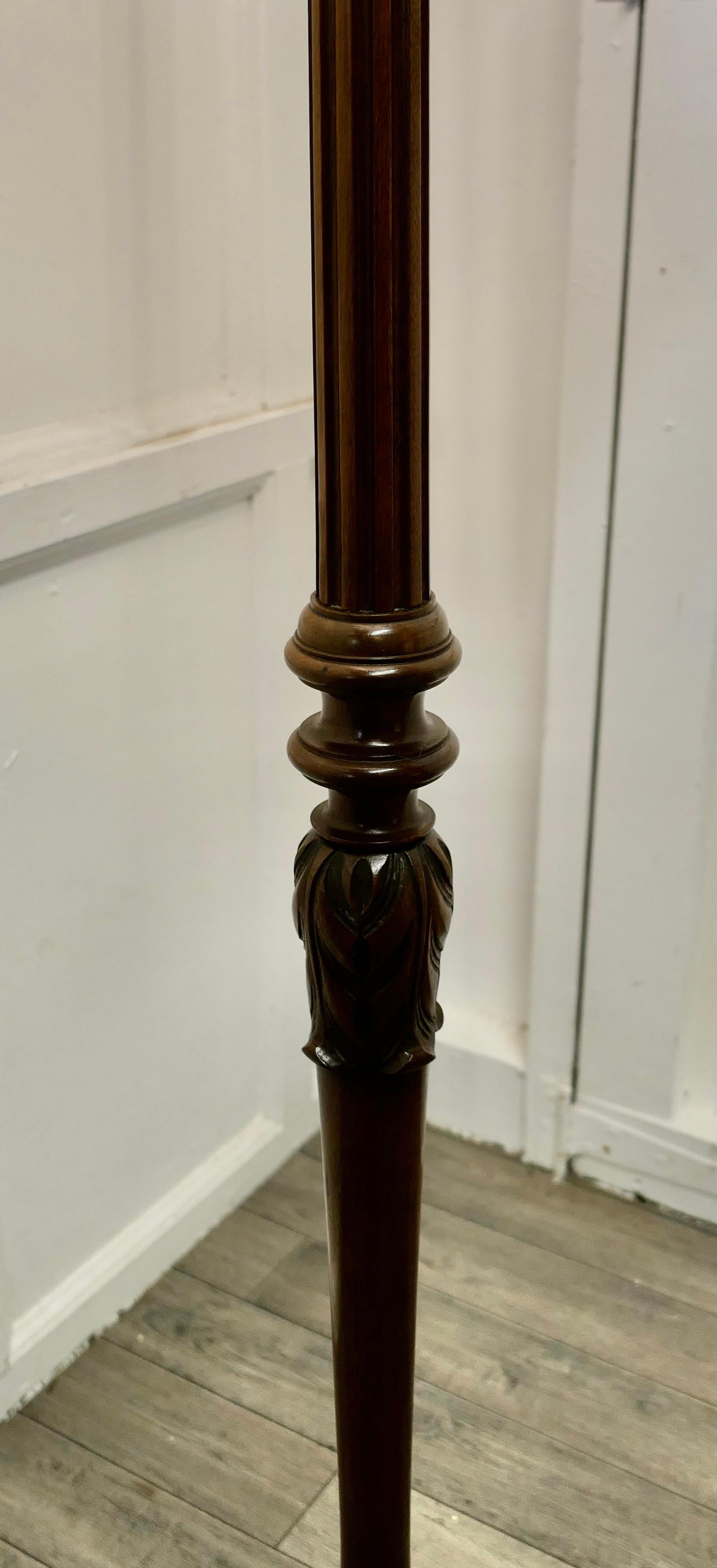 Carved Walnut Floor Standing or Standard Lamp    1