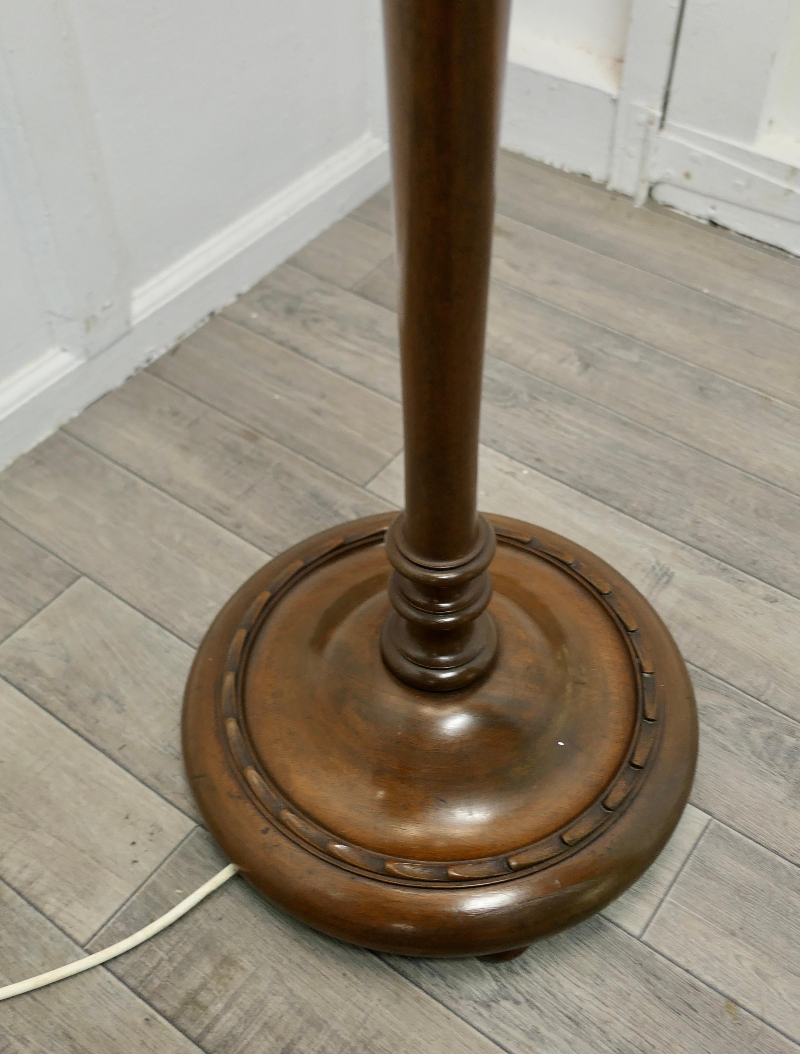 Carved Walnut Floor Standing or Standard Lamp    2