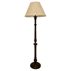 Carved Walnut Floor Standing or Standard Lamp