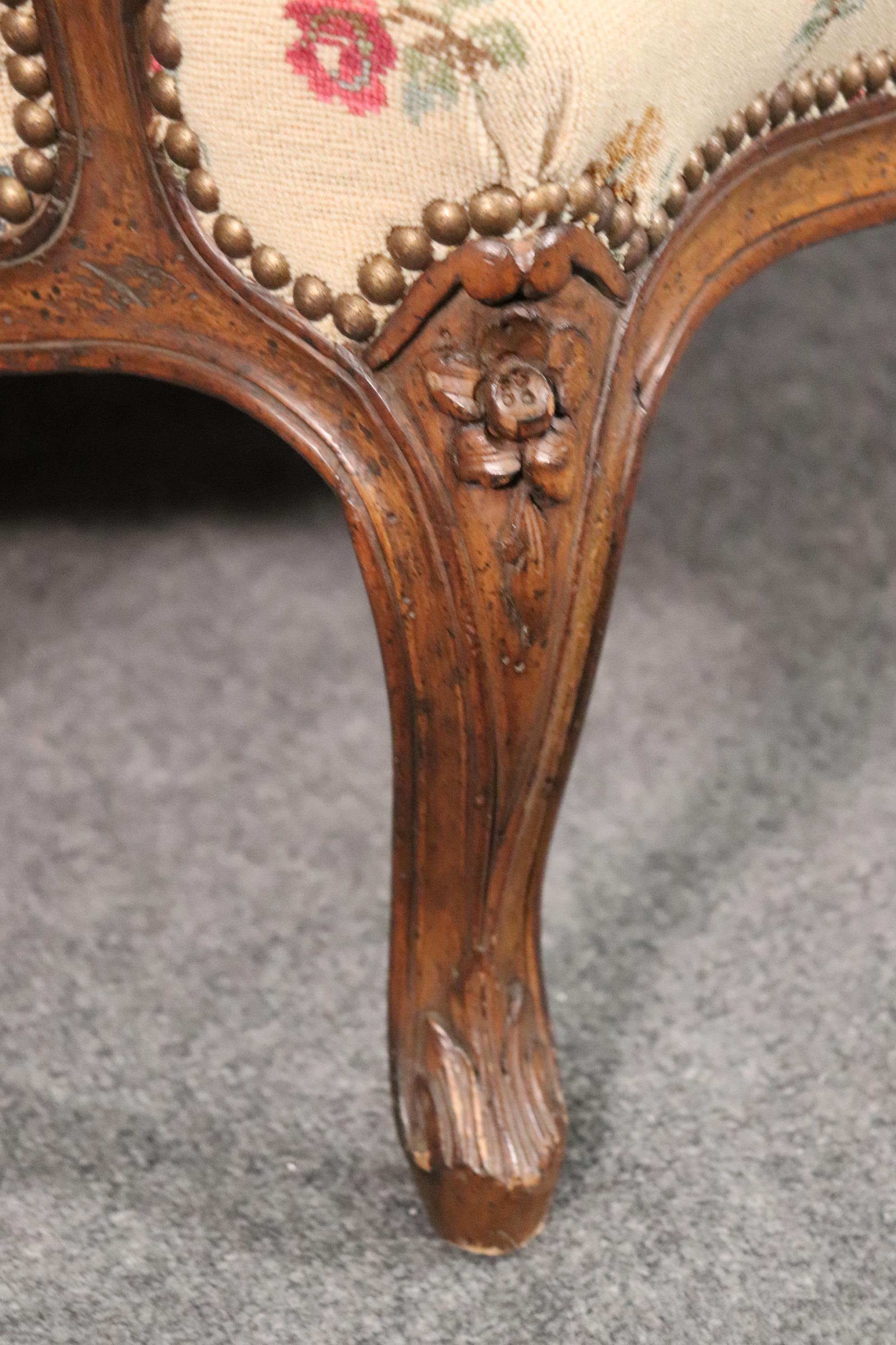 Carved Walnut French Louis XV Bergere Chair Marquis, Circa 1950 6