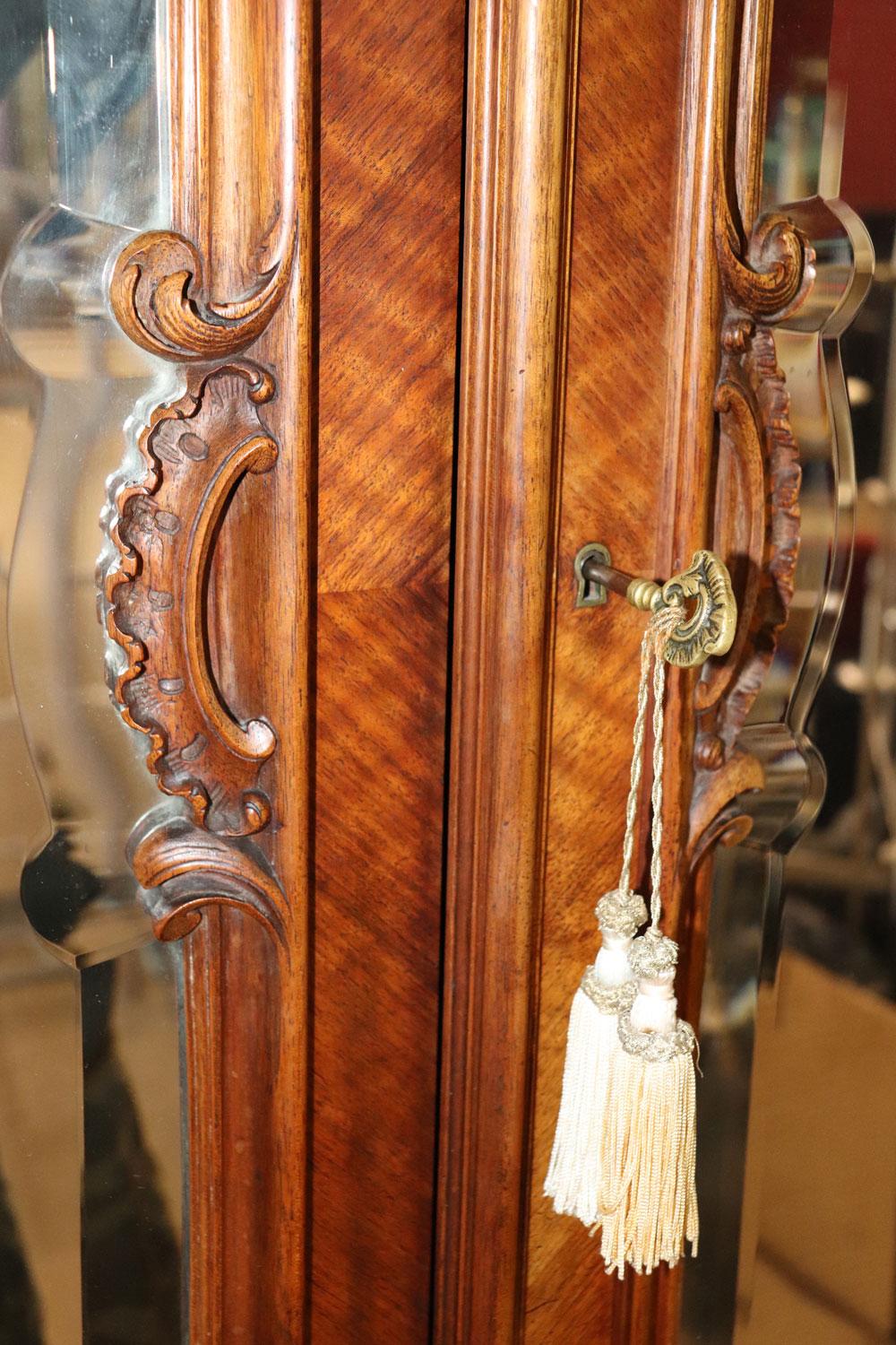 Carved Walnut French Louis XV Mirrored Armoire, C1890 4