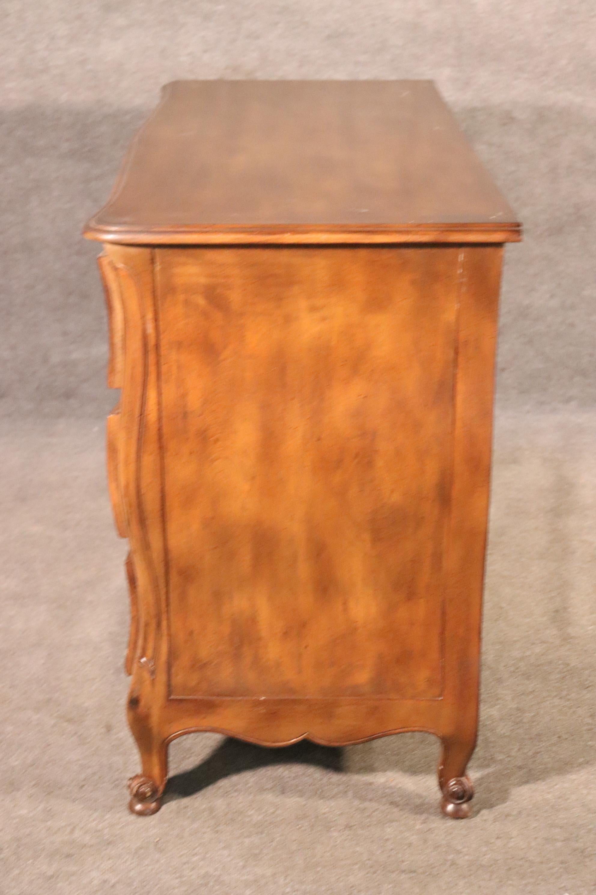 Carved Walnut French Louis XV provincial Style Dresser Commode  4