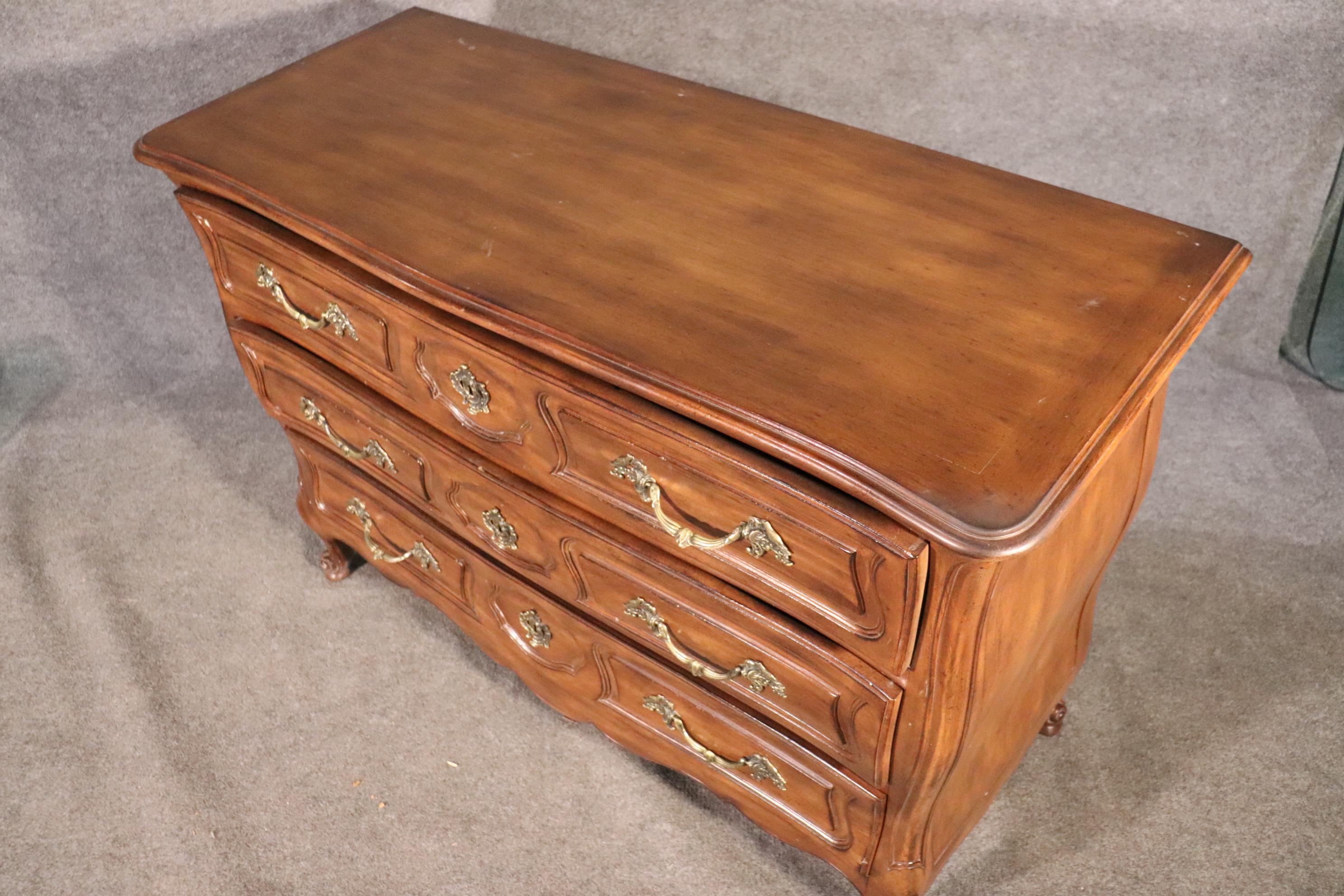 American Carved Walnut French Louis XV provincial Style Dresser Commode 
