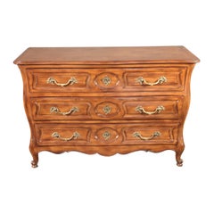 Carved Walnut French Louis XV provincial Style Dresser Commode 