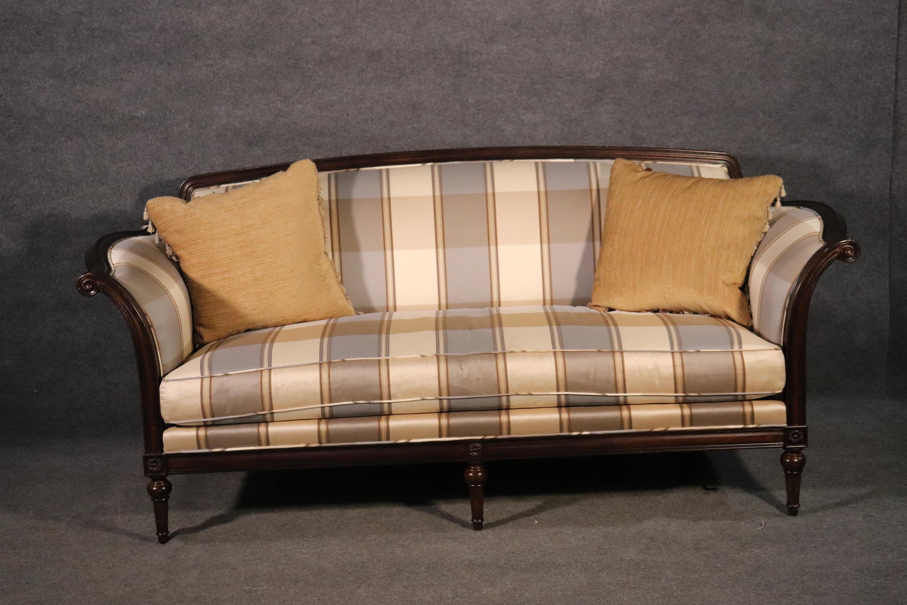 Carved Walnut French Louis XVI Style Dark Walnut Sofa, C1990 6