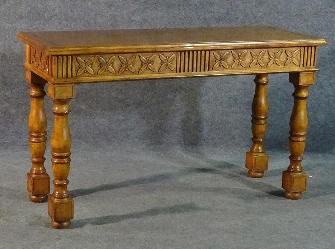 This is a very simple and yet sophisticated console table. The table measures 32 1/4