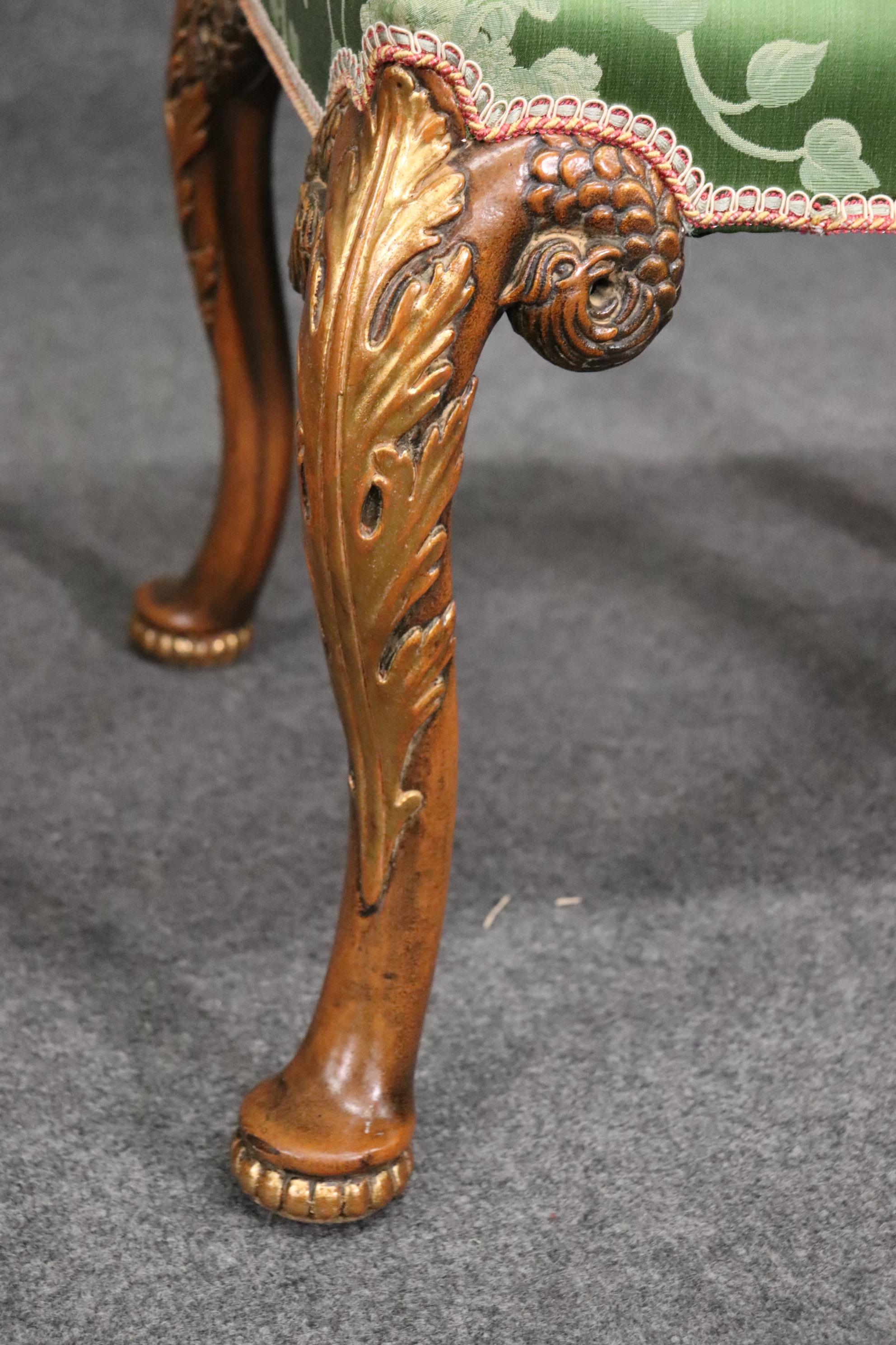 Carved Walnut Georgian Style Pair of Foot Stools Benches, Circa 1920 6