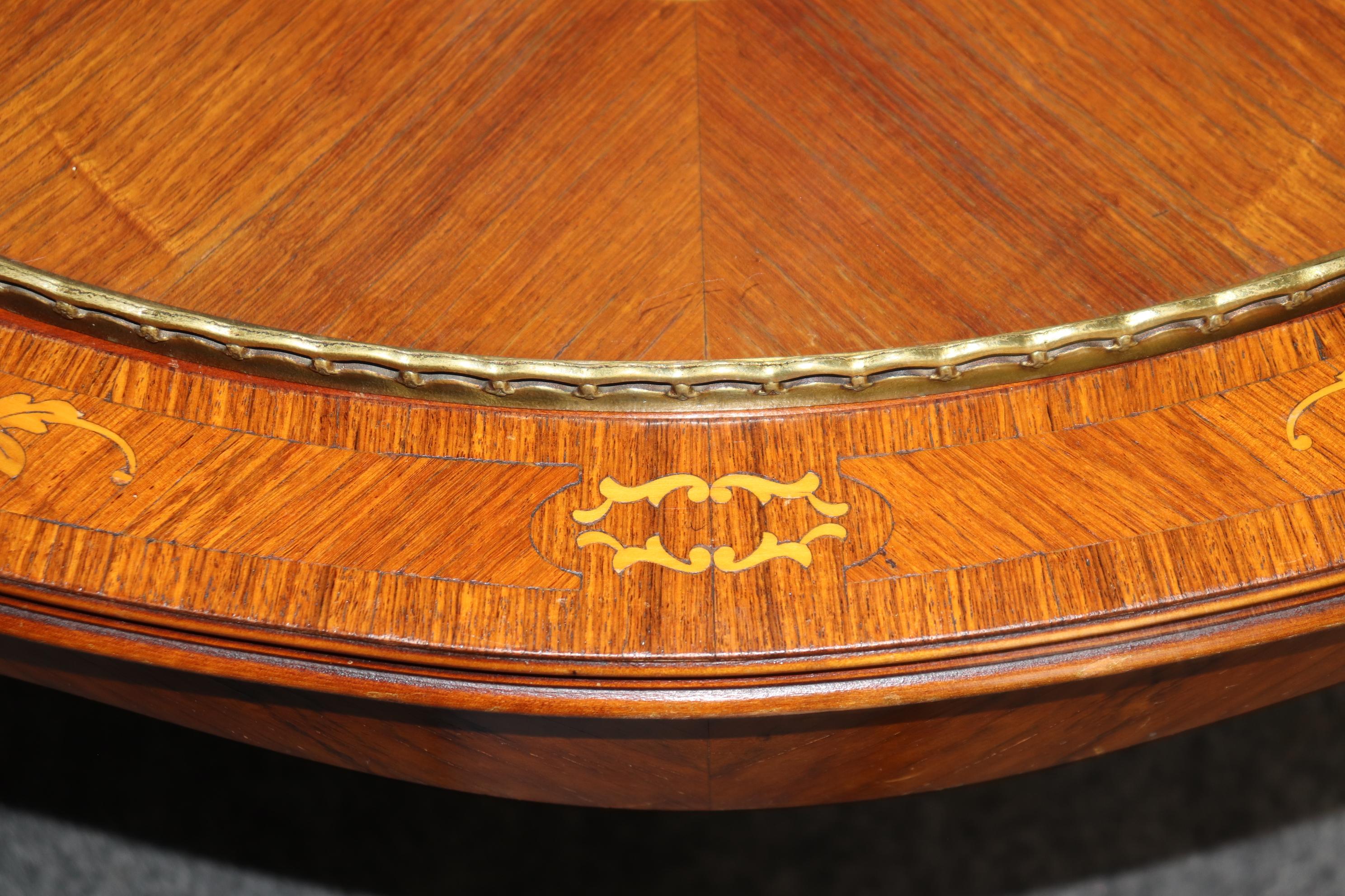 Carved Walnut Inlaid French Serving Tray Louis XV Style Coffee Cocktail Table 6