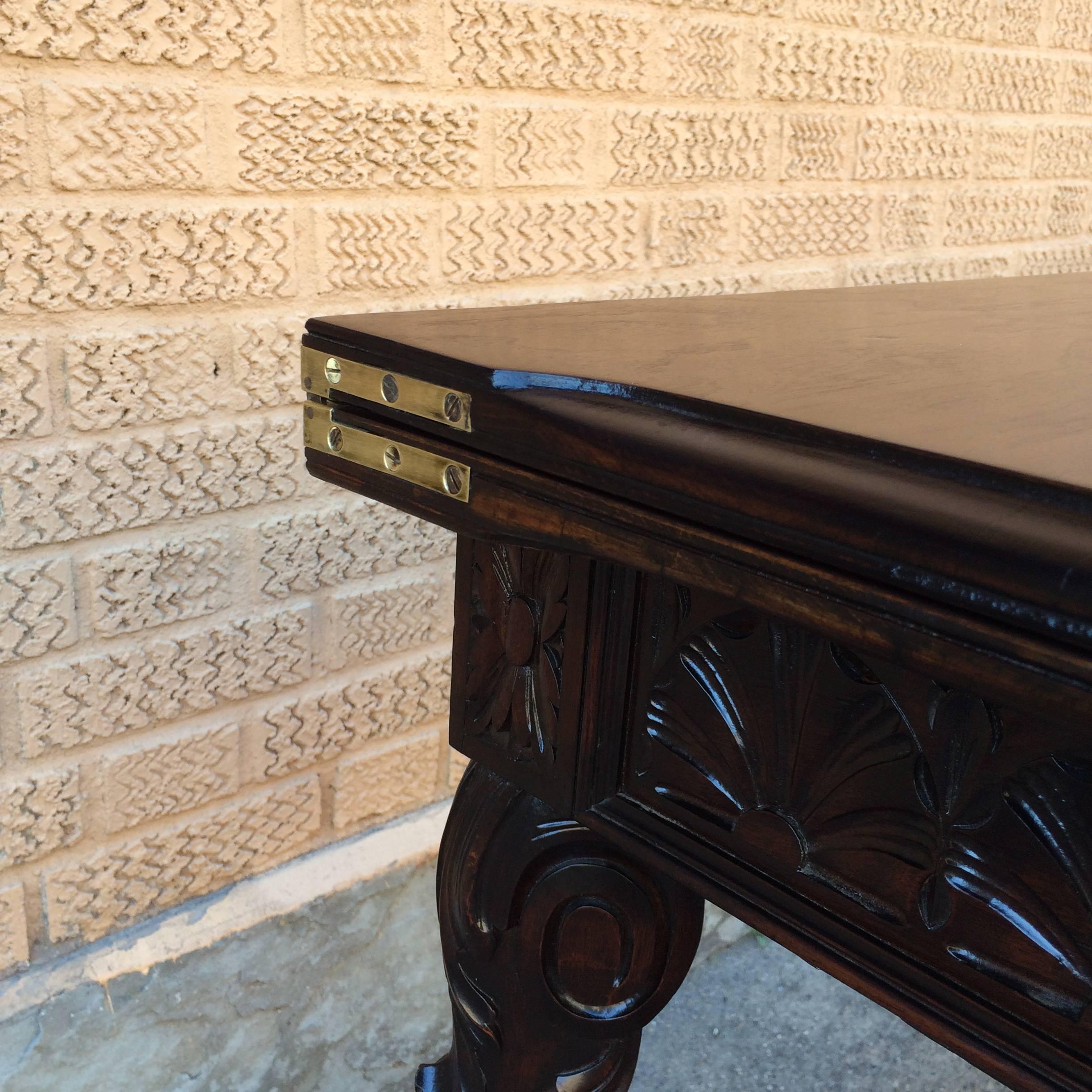 Carved Walnut Jacobean Refectory Console Dining Table 2