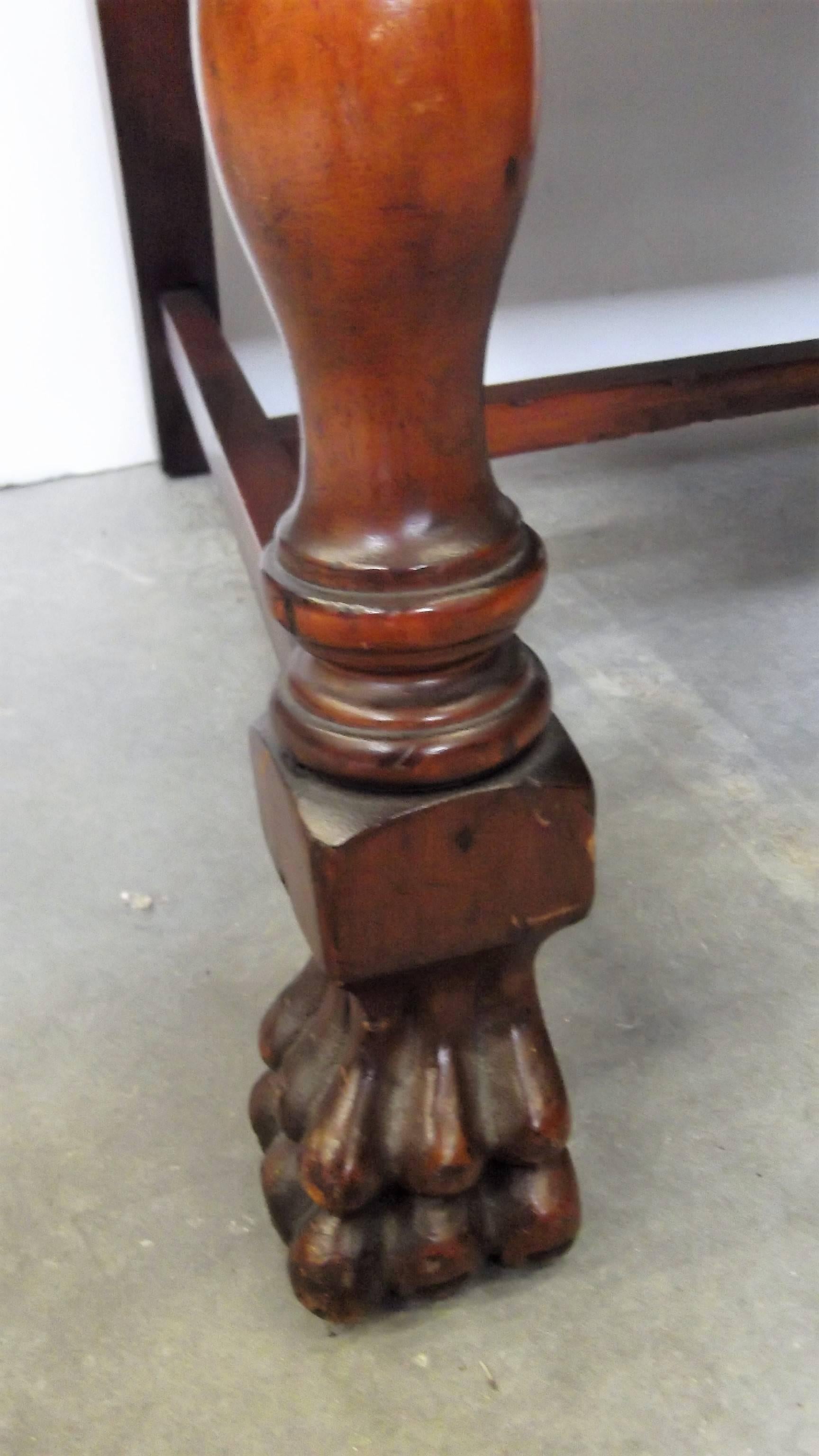 19th Century Carved Walnut Lolling Throne Chair