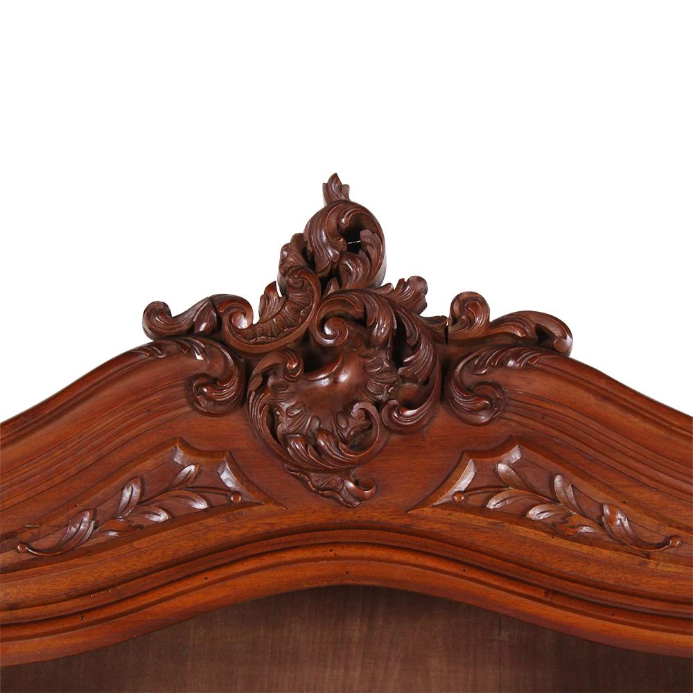 Early 20th Century Carved Walnut Louis XV Style Bookcase