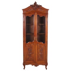 Antique Carved Walnut Louis XV Style Bookcase