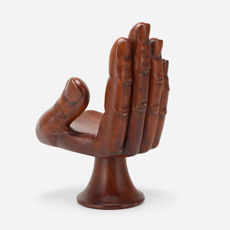 Carved Walnut Pedro Friedeberg Style Hand Chair In Good Condition For Sale In Montreal, QC
