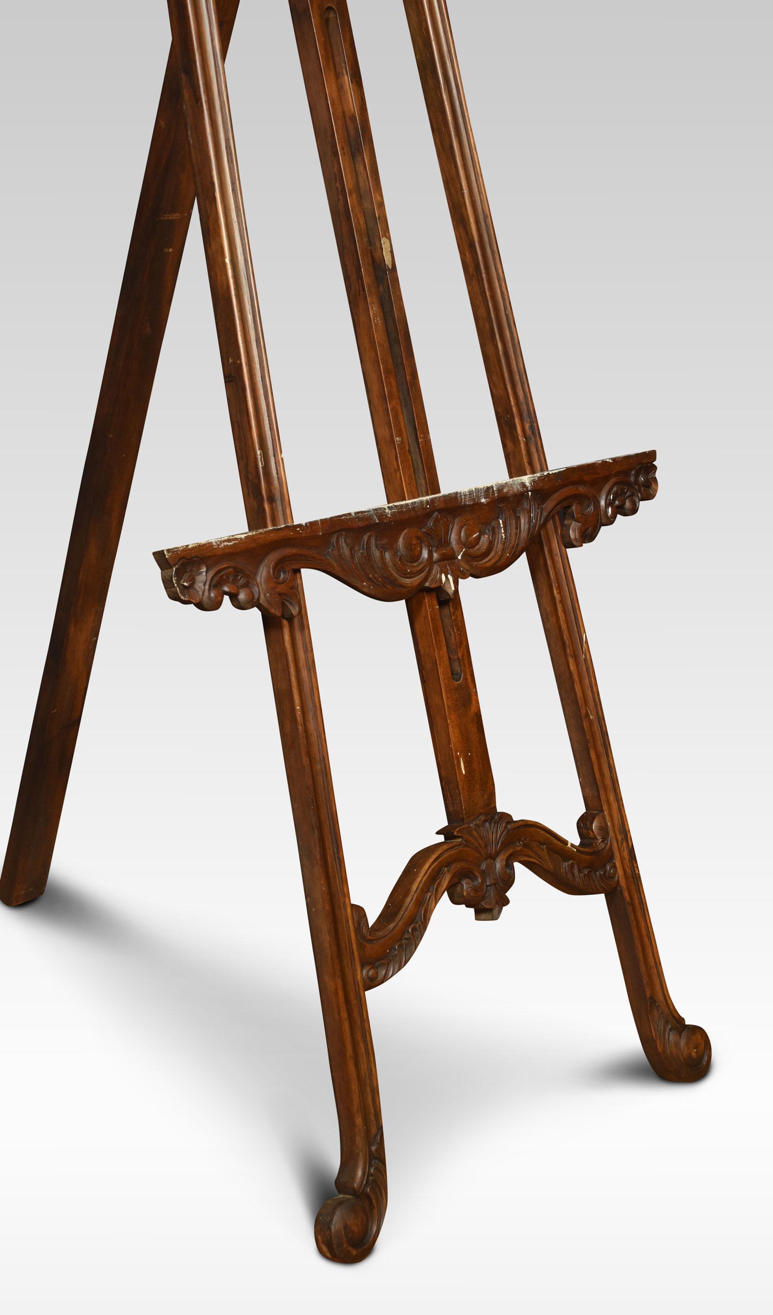 British Carved walnut picture easel For Sale