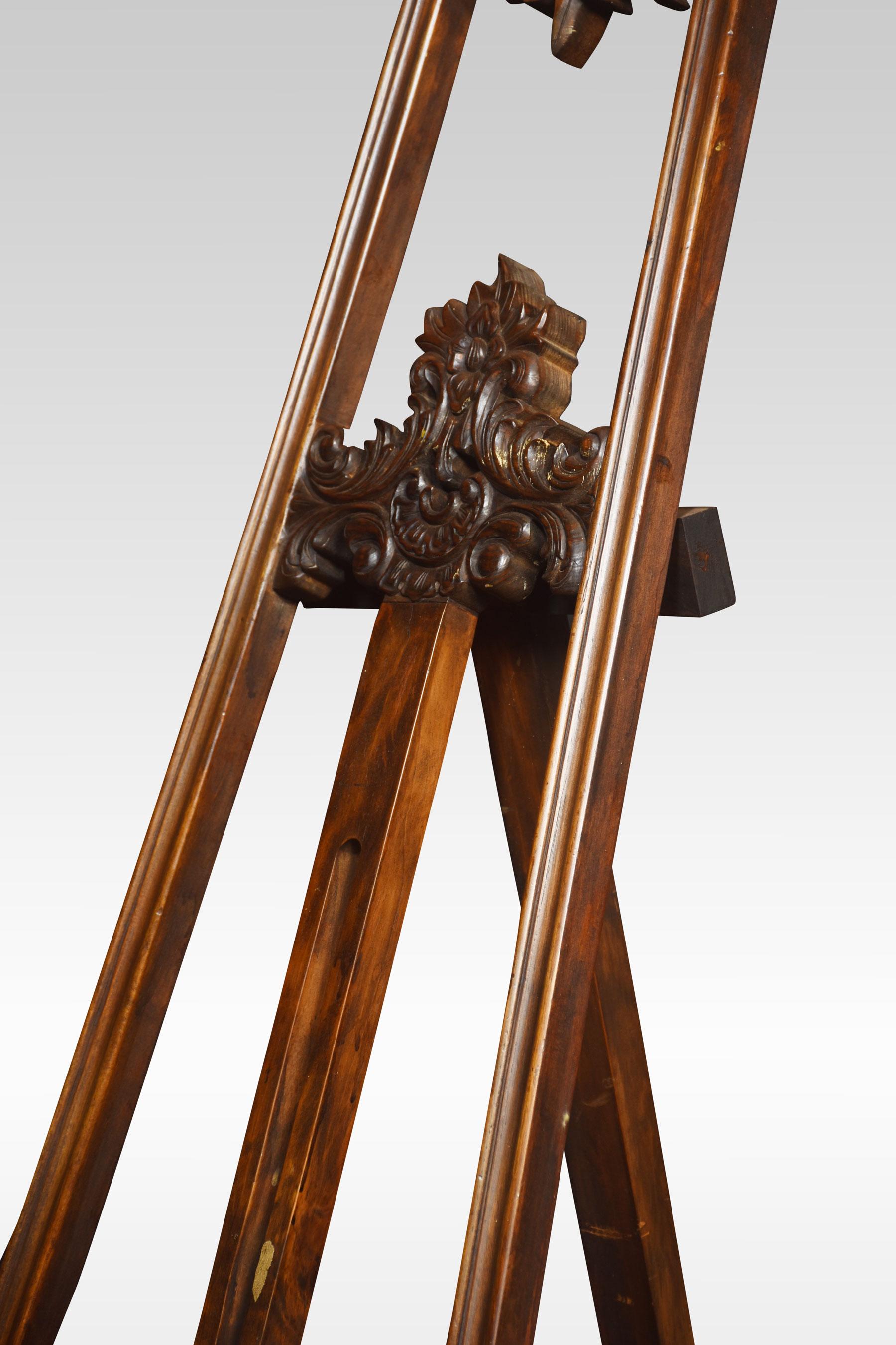 20th Century Carved walnut picture easel For Sale