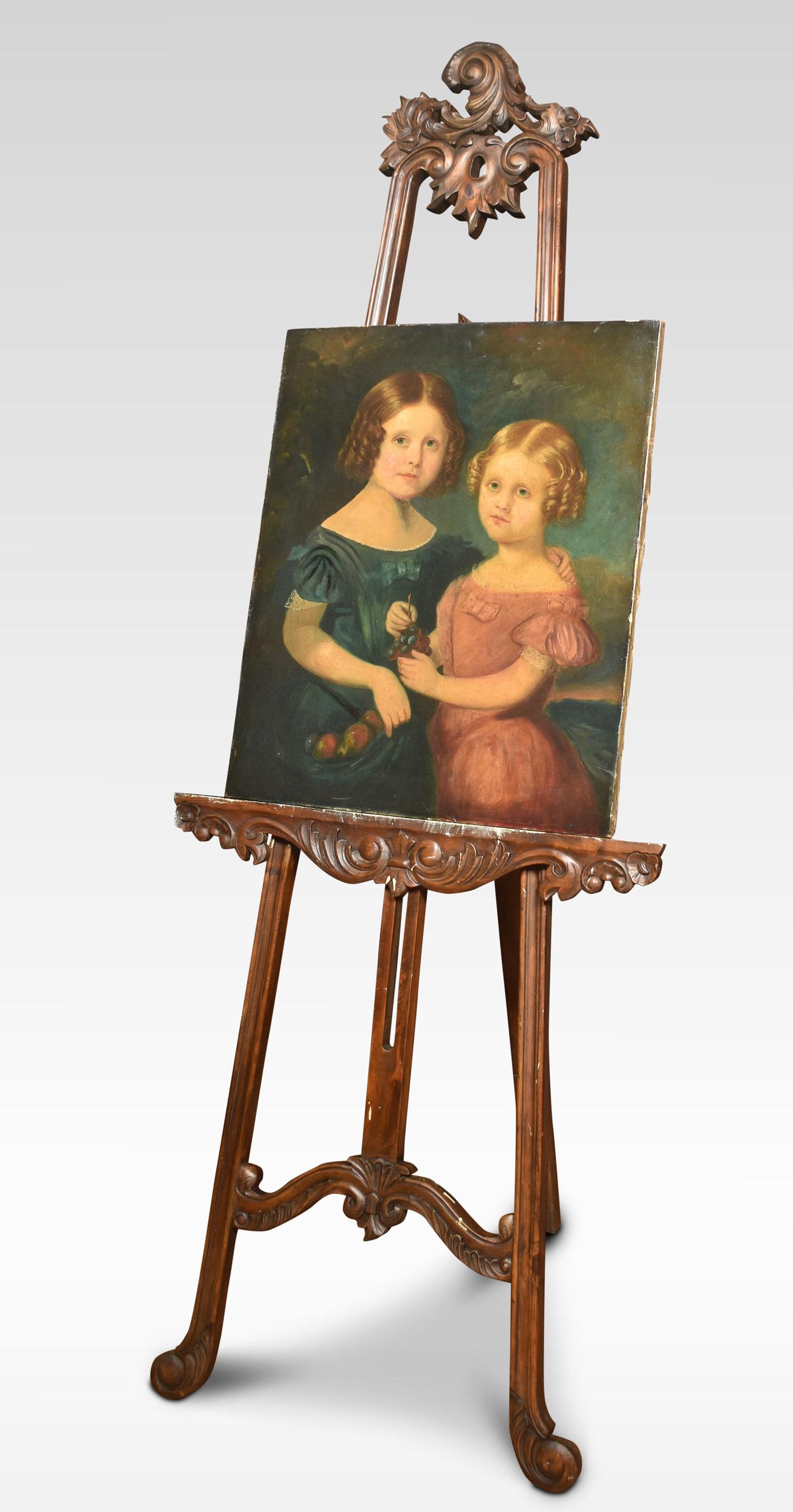 Walnut Carved walnut picture easel For Sale