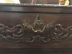 Carved Walnut Queen Anne Style Lowboy with Four Drawers