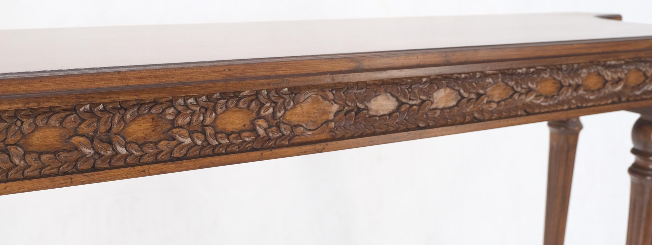 Carved Walnut Regency Console Sofa Table  8