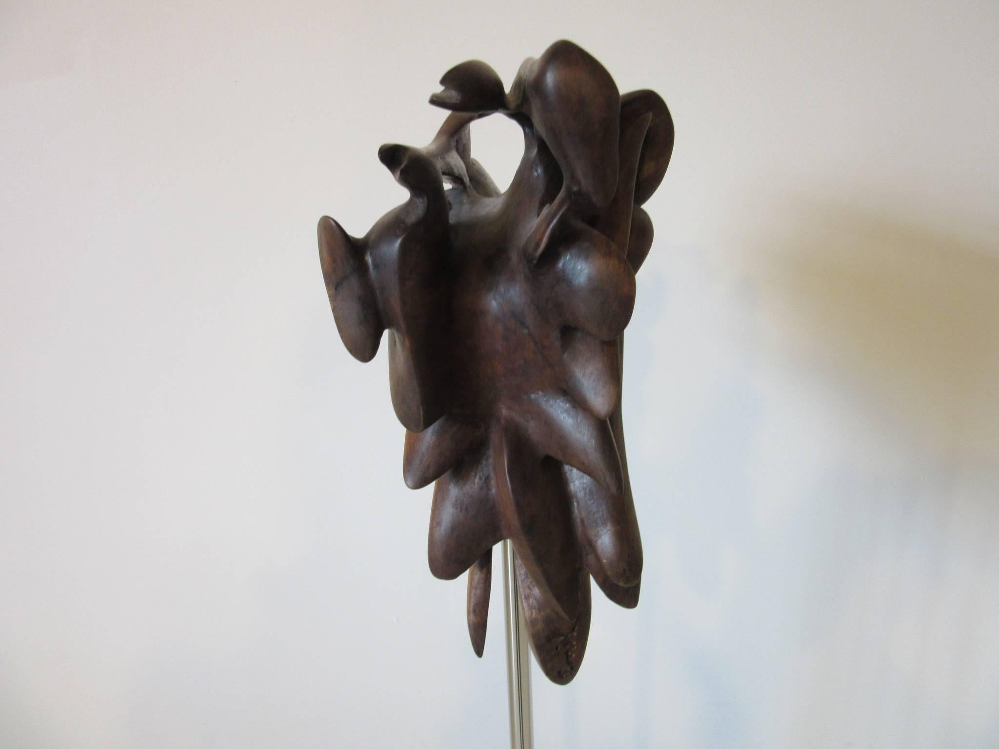 20th Century Carved Walnut Sculpture by Emil