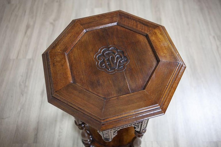 Carved Walnut Side Table/Flower Stand from the Early 20th Century at