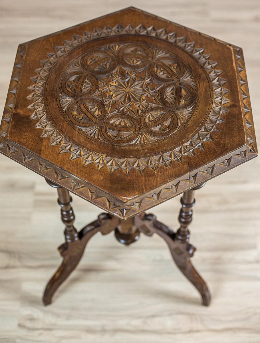 Carved Walnut Side Table from the 19th Century 2