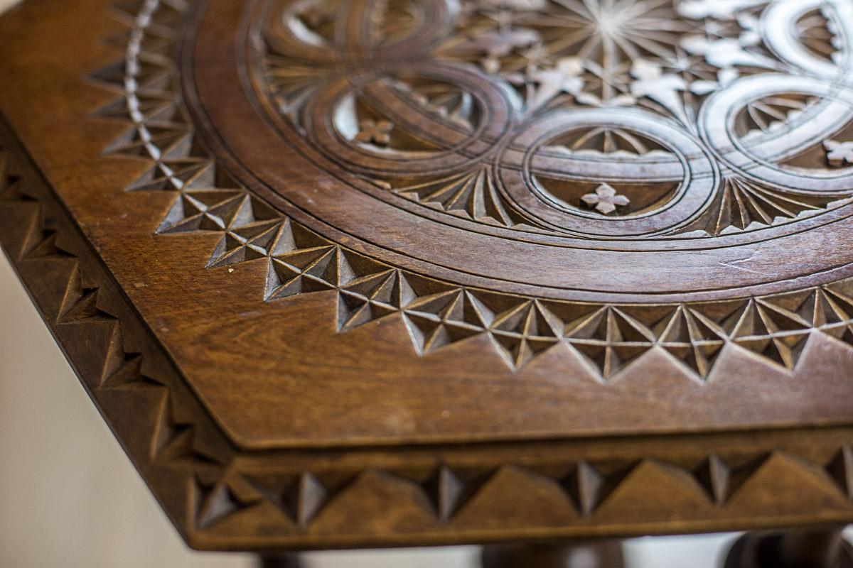 Carved Walnut Side Table from the 19th Century 3