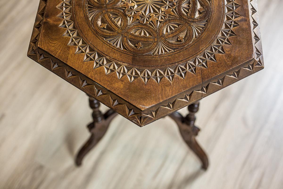 Carved Walnut Side Table from the 19th Century 4