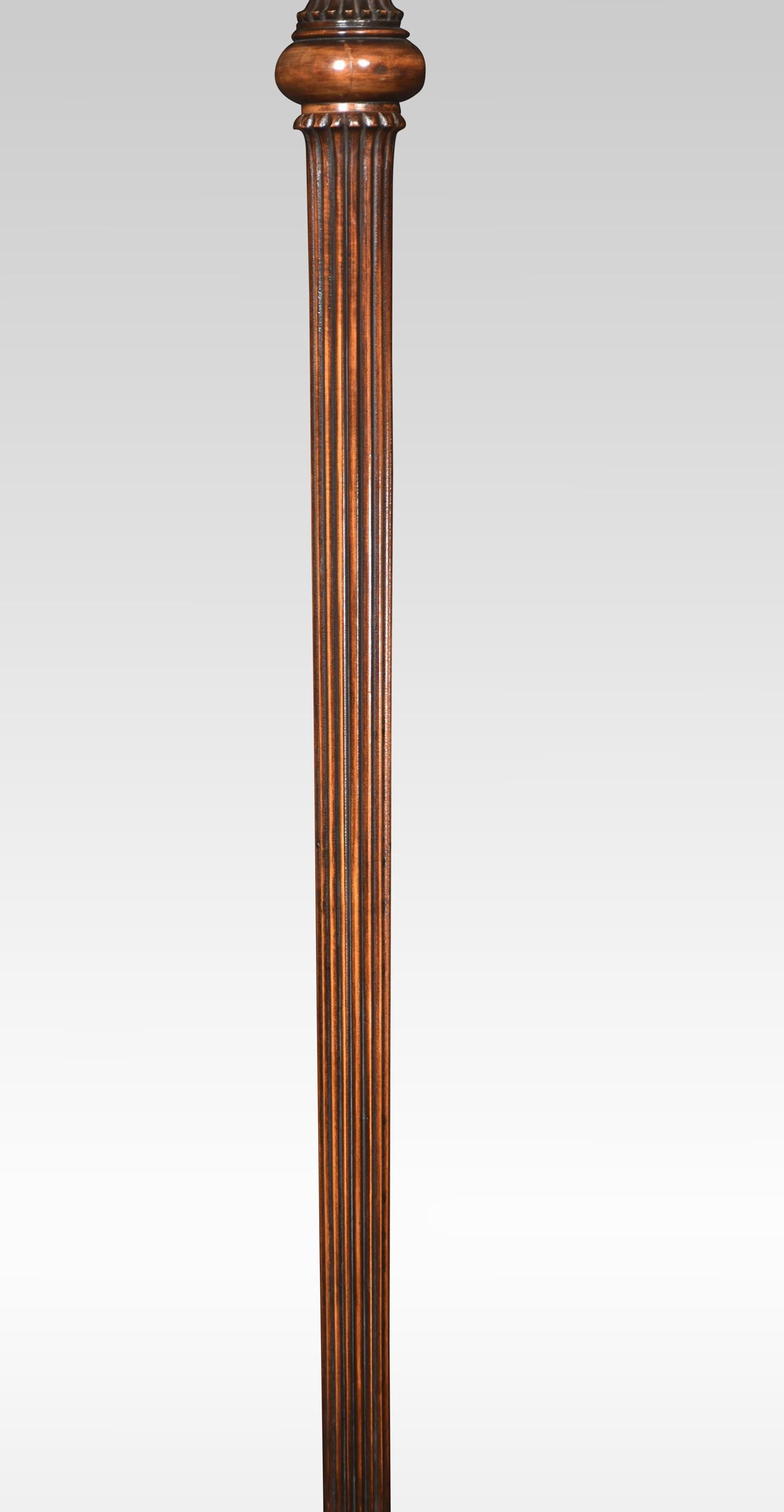 Carved Walnut Standard Lamp In Good Condition In Cheshire, GB