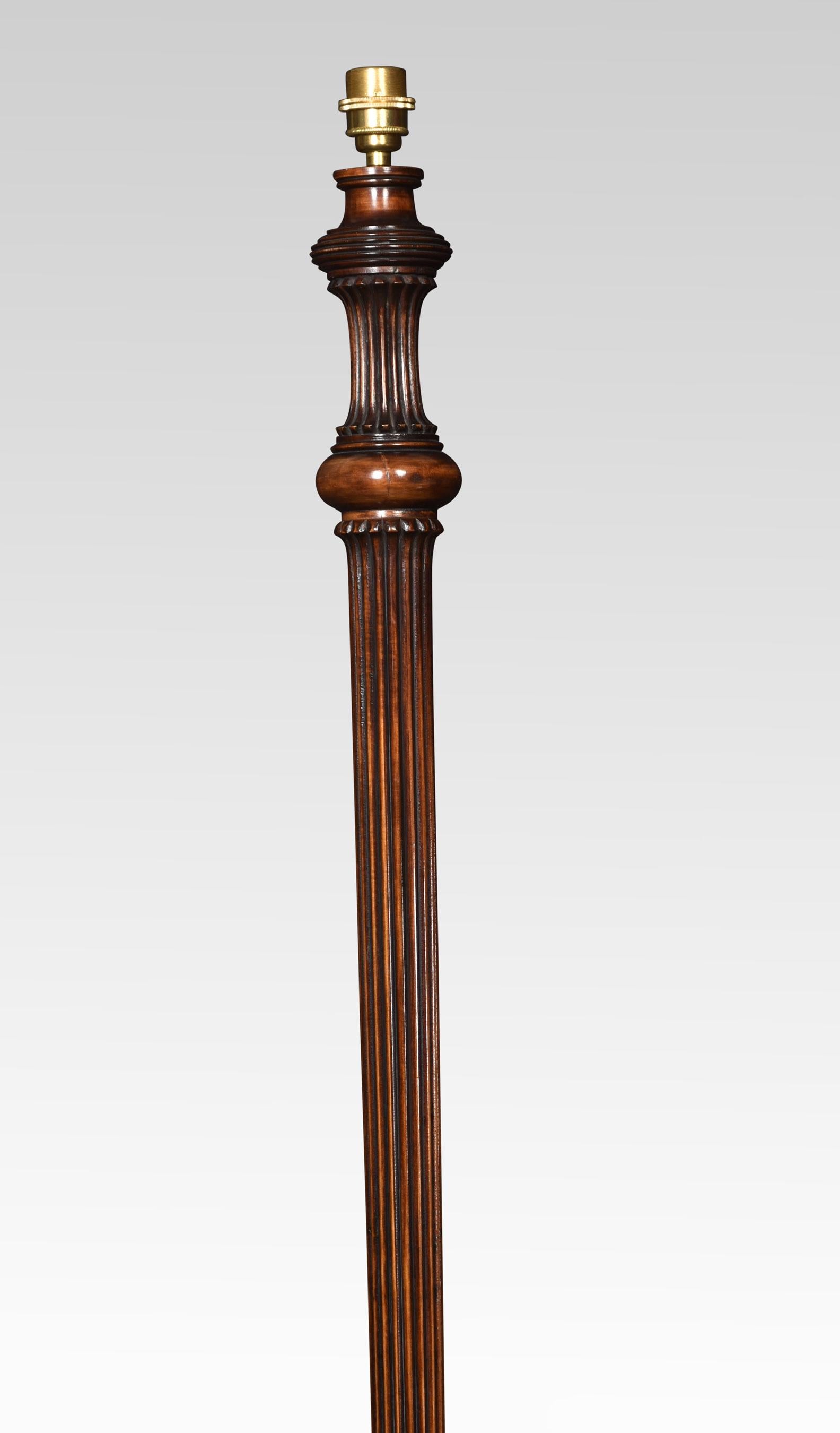 Carved Walnut Standard Lamp 1