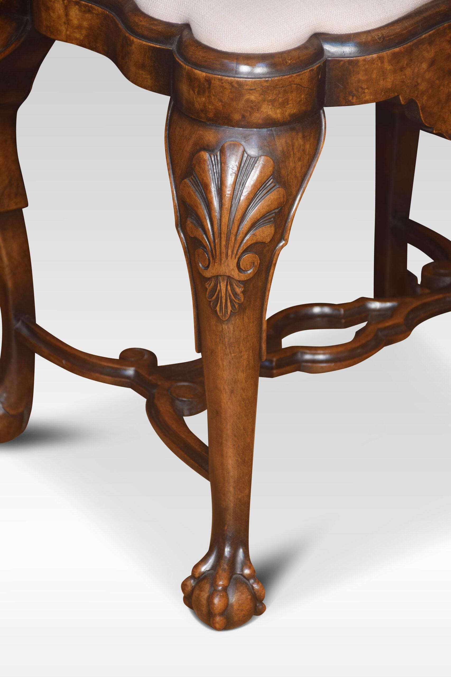 20th Century Carved walnut stool For Sale