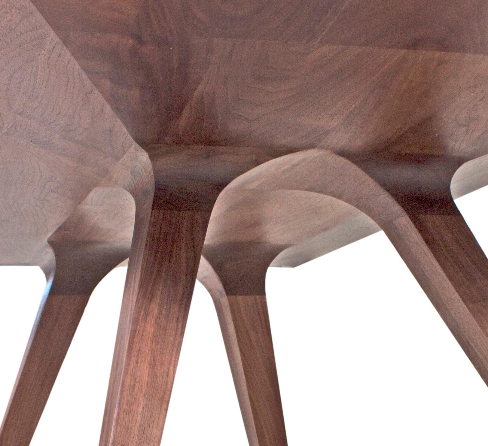 Modern Carved Walnut Table by Mark Jupiter For Sale
