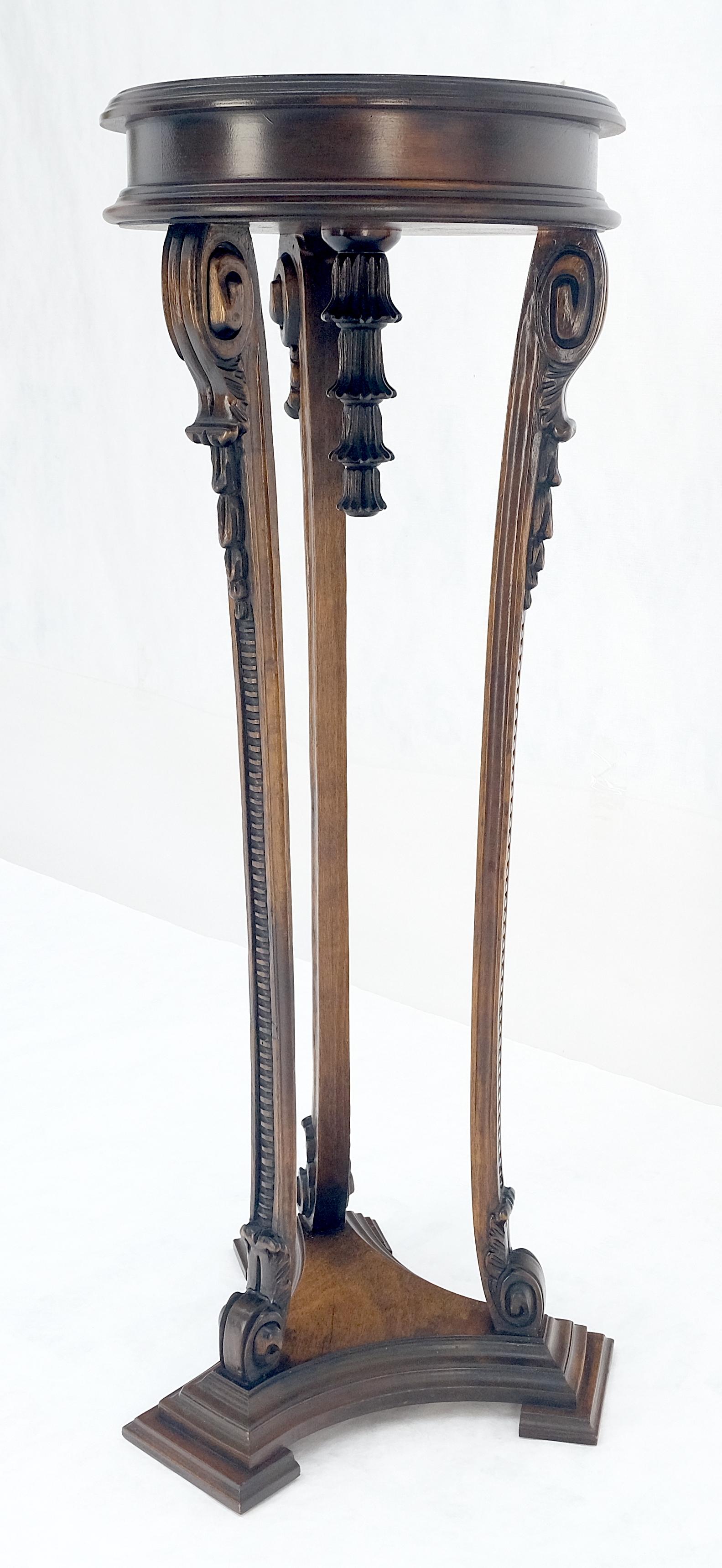 Carved Walnut Tripod Style Base 17