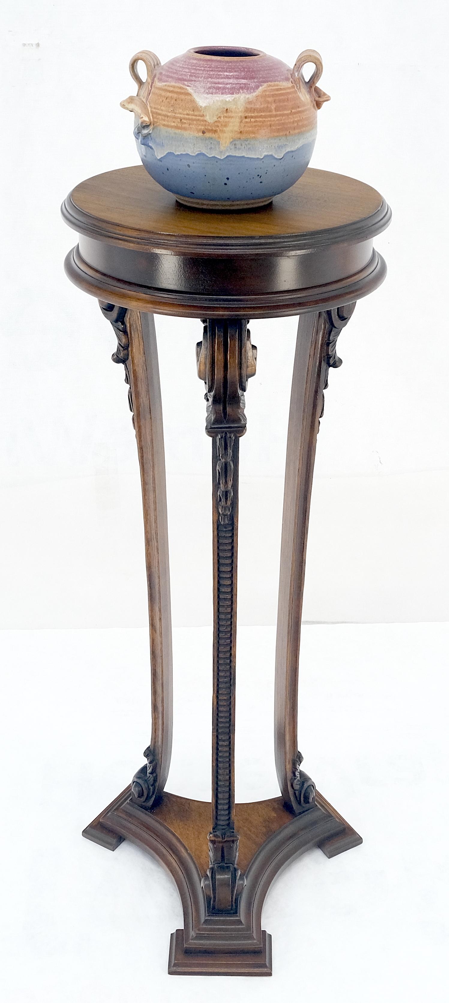 Carved Walnut Tripod Style Base 17