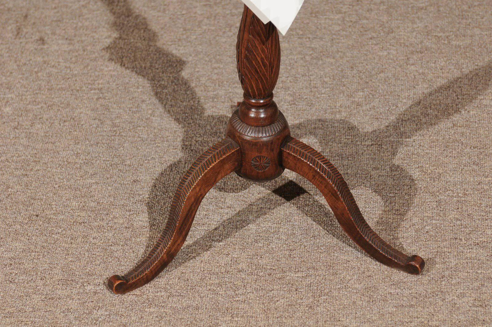 Hand-Carved Carved Walnut Tripod Table from the Black Forest For Sale