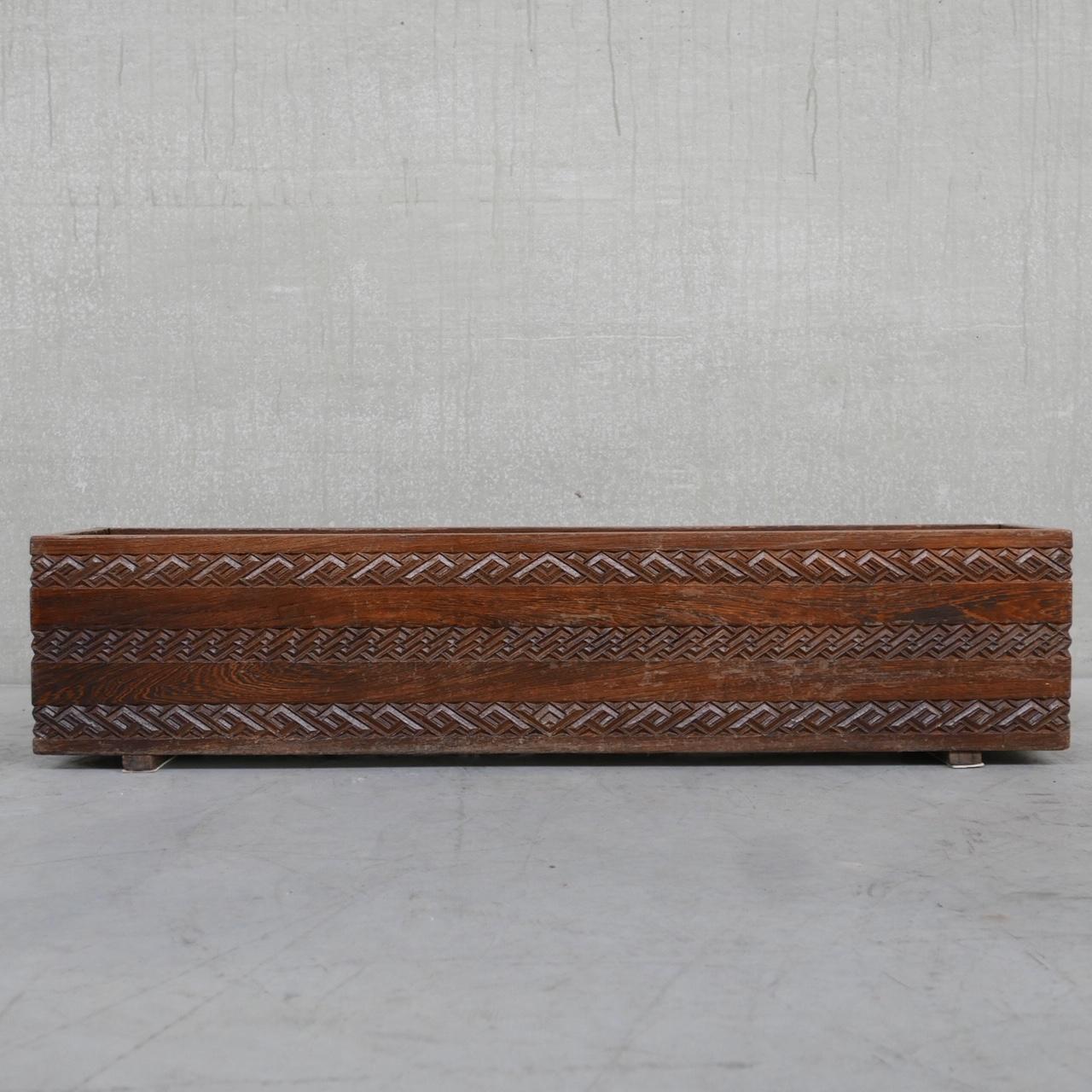 Carved Wenge Mid-Century Belgium Congolese Planter For Sale 2