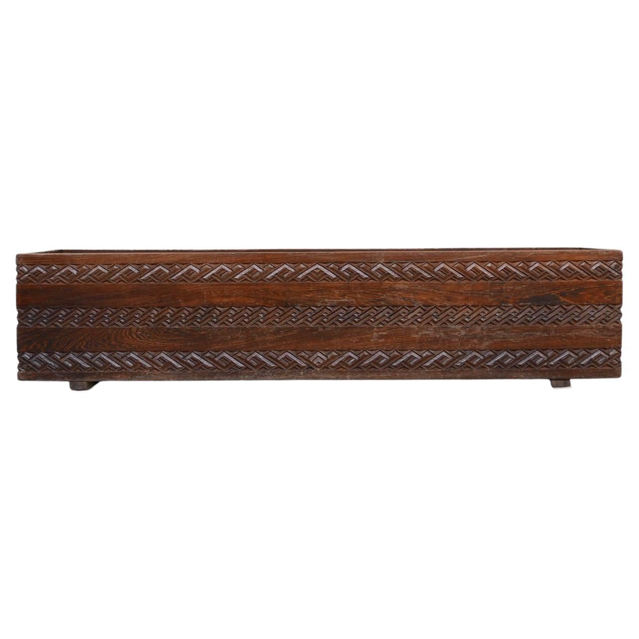Carved Wenge Mid-Century Belgium Congolese Planter For Sale