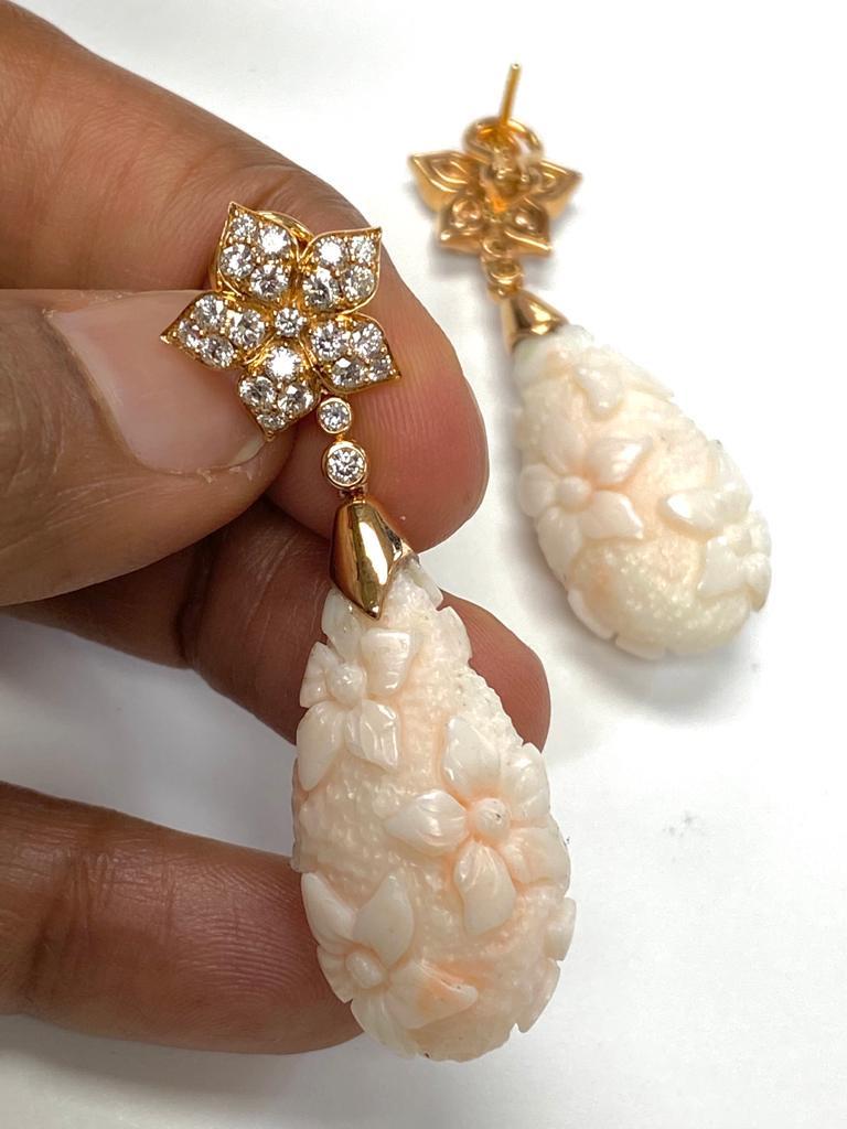 white coral earrings