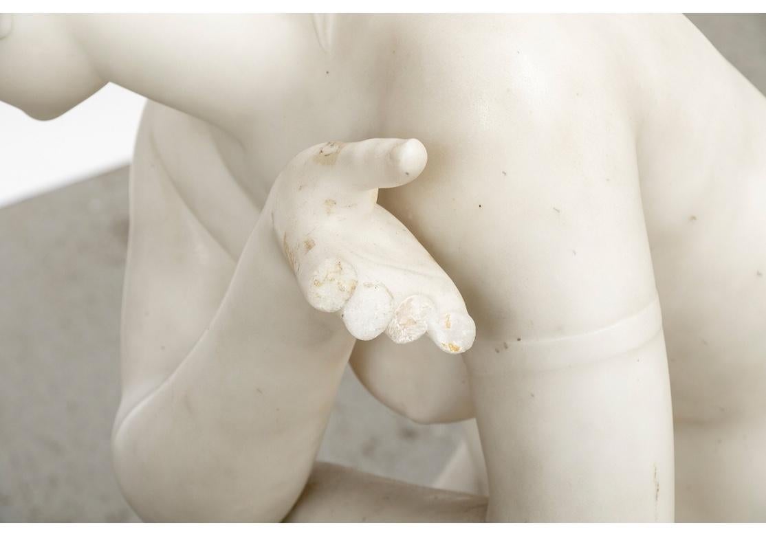 Carved White Marble Figure of a Nude Venus 7