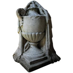 Carved White Marble George III Period Funerary Urn, circa 1800