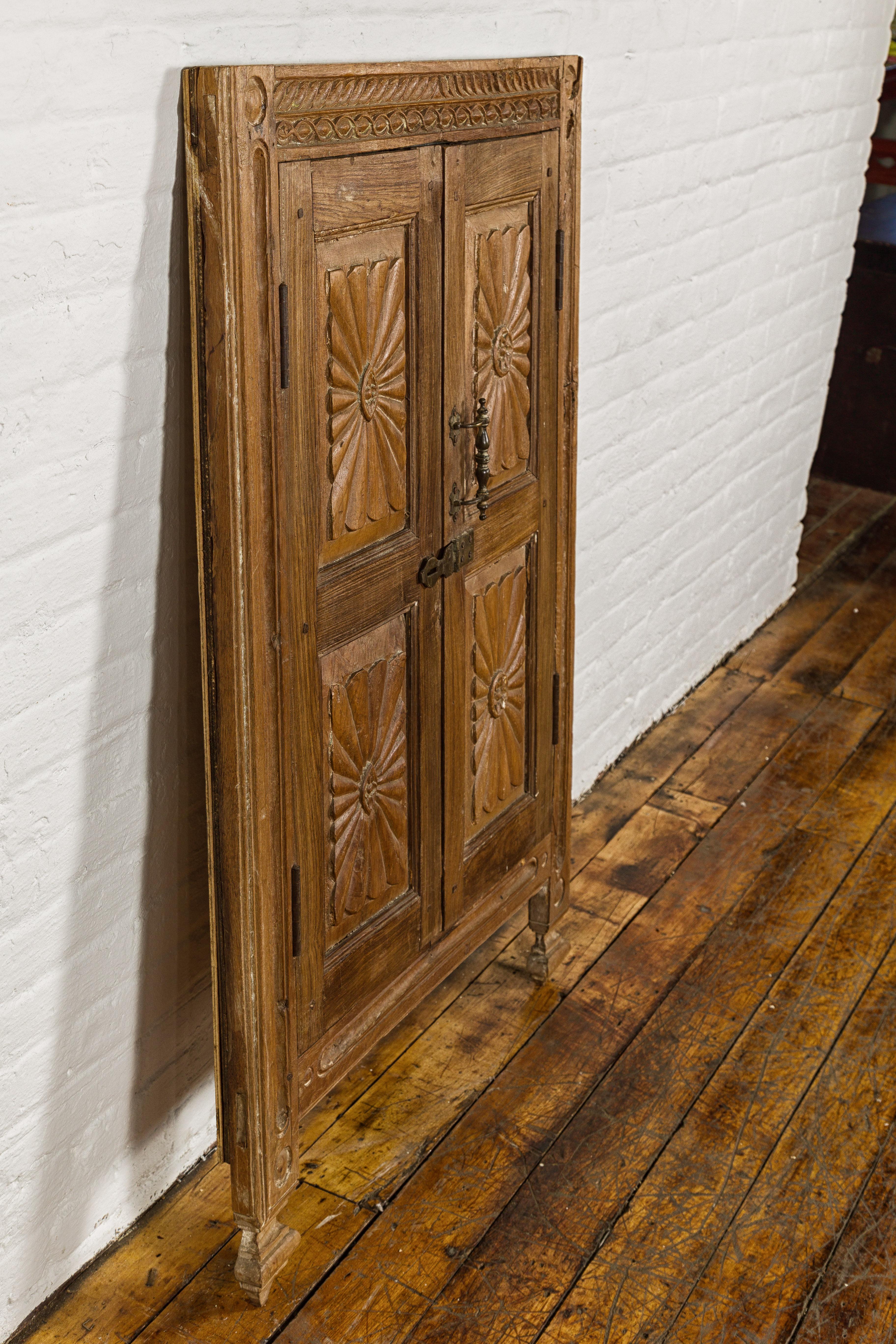 Carved Window from the 19th Century Retrofitted with Heavy Antiqued Mirror For Sale 7