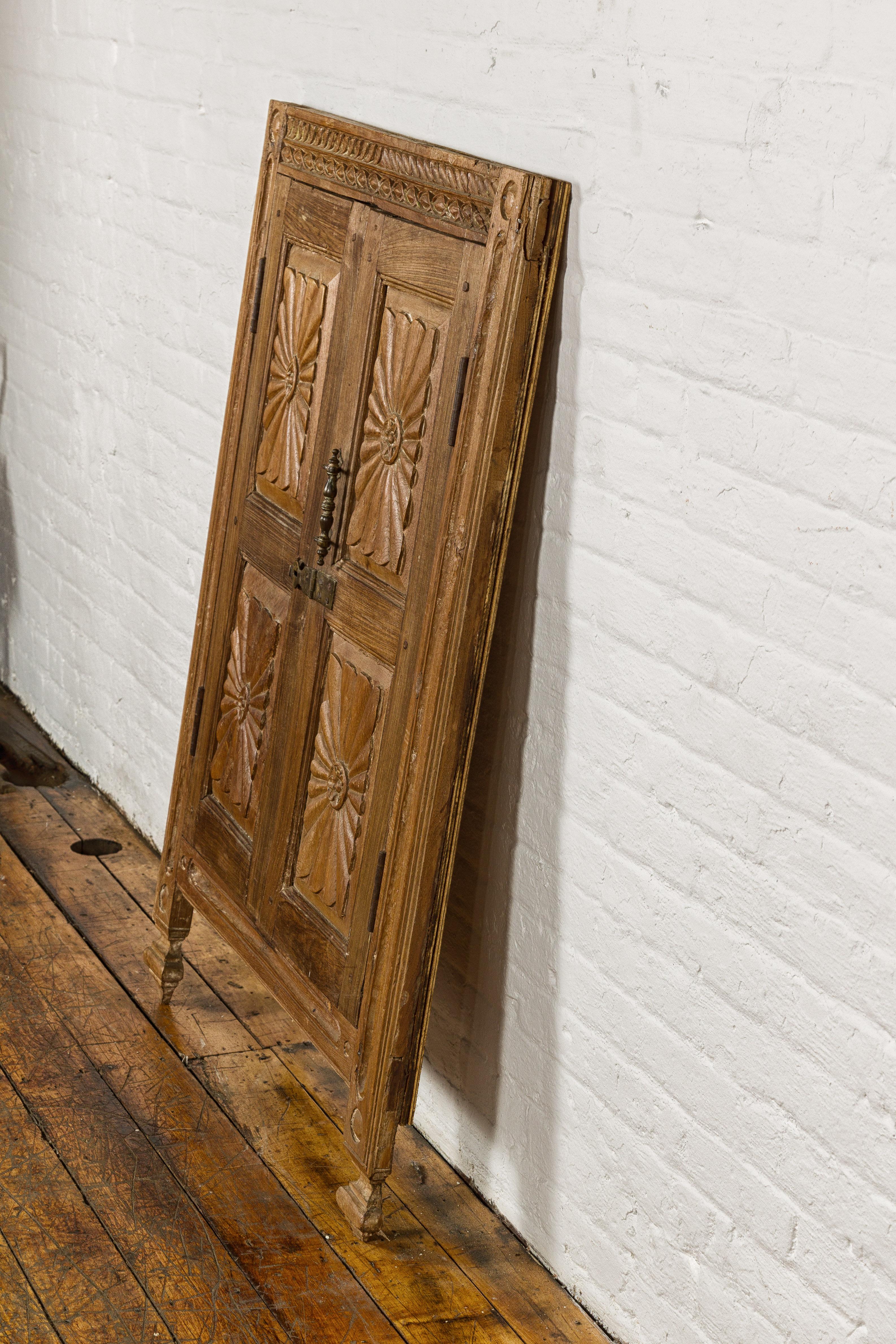 Carved Window from the 19th Century Retrofitted with Heavy Antiqued Mirror For Sale 8